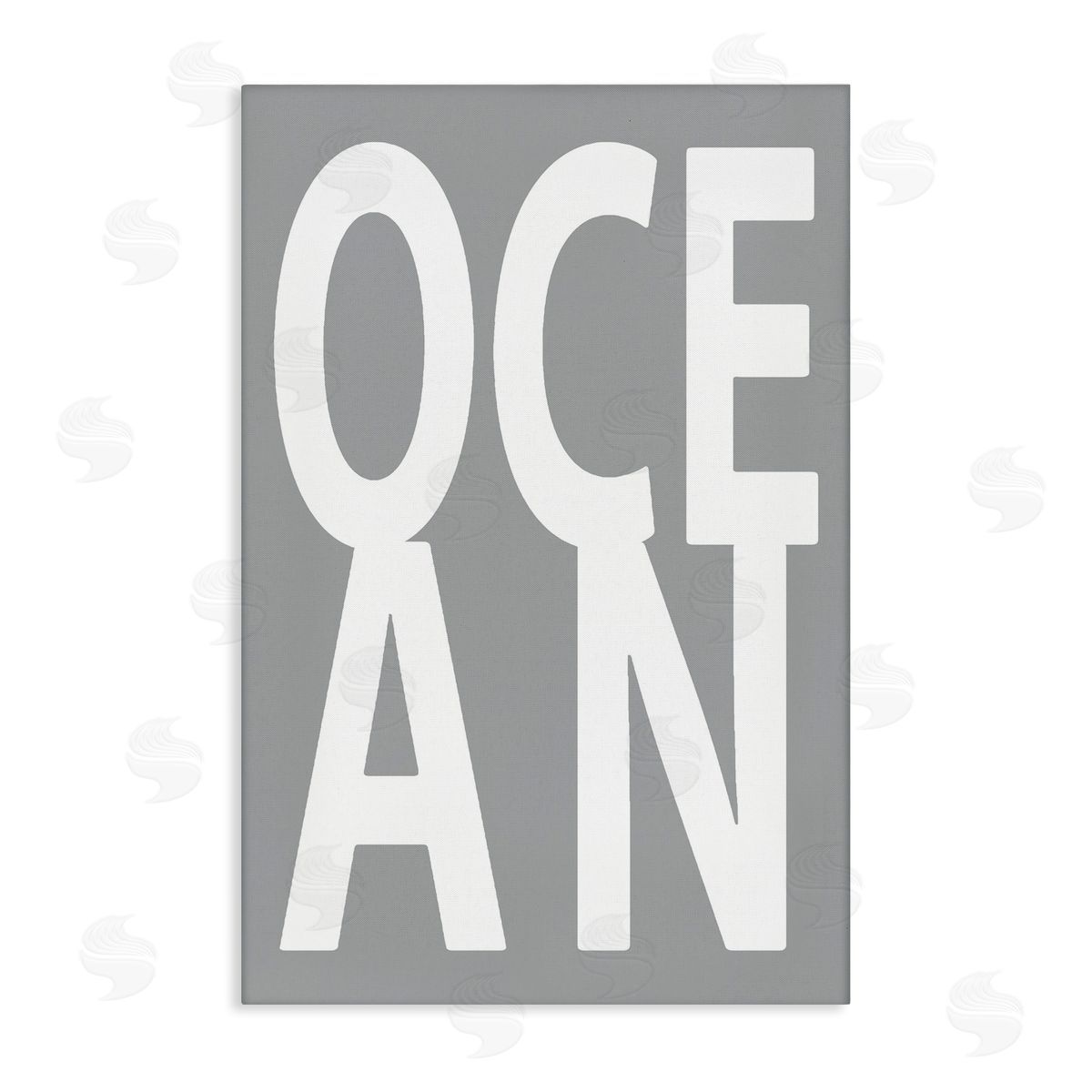 Ocean Word on Grey Canvas Wall Art, Home Decor by Jamie MacDowell