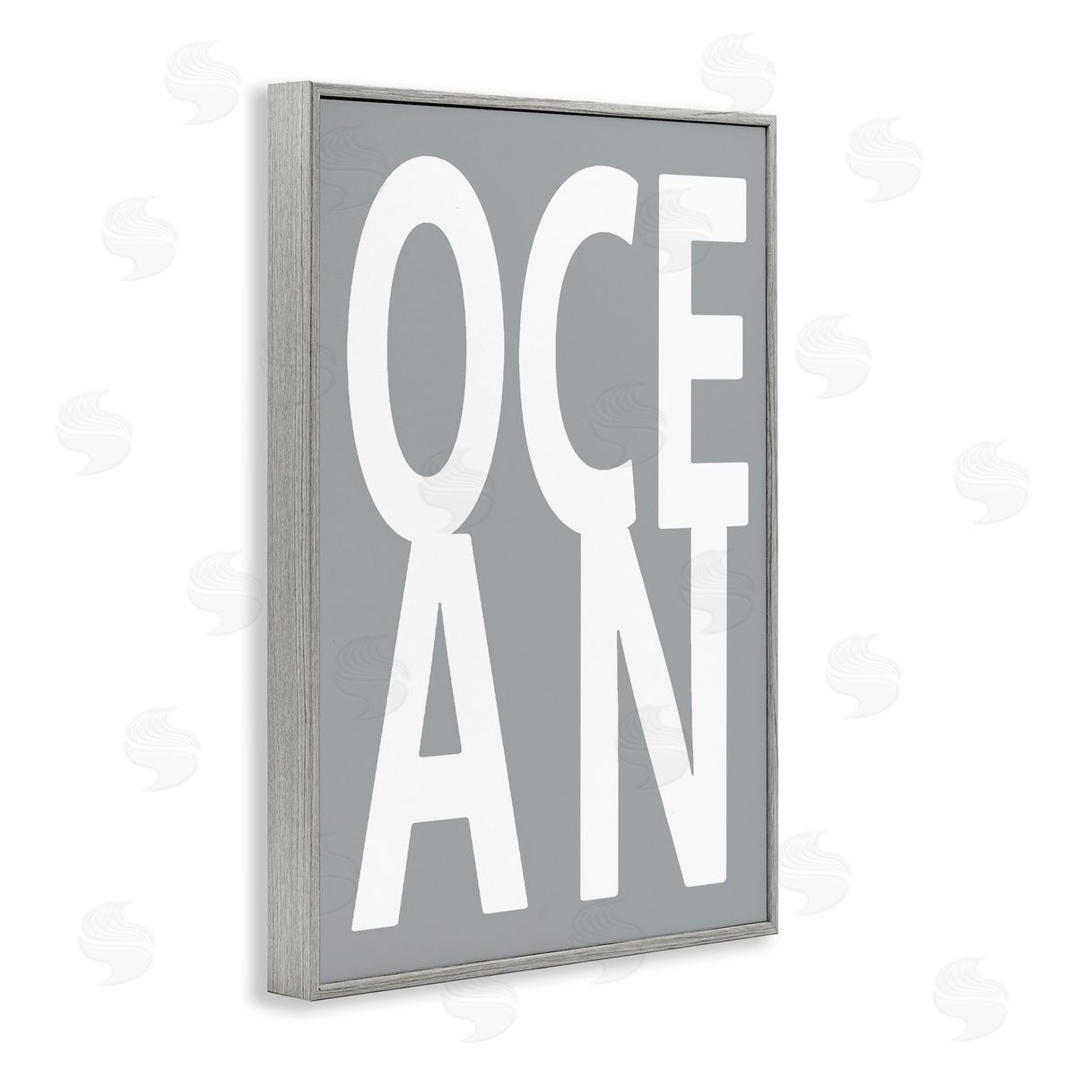 Ocean Word on Grey Grey Frame Print Wall Art, Home Decor by Jamie MacDowell