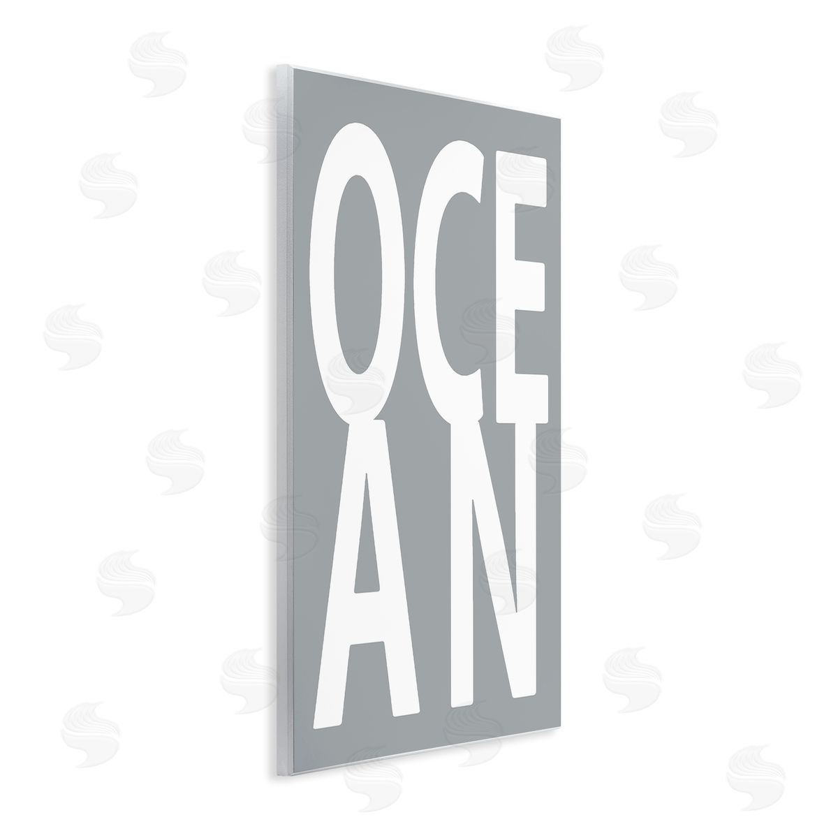 Ocean Word on Grey Wood Plaque Wall Art, Home Decor by Jamie MacDowell