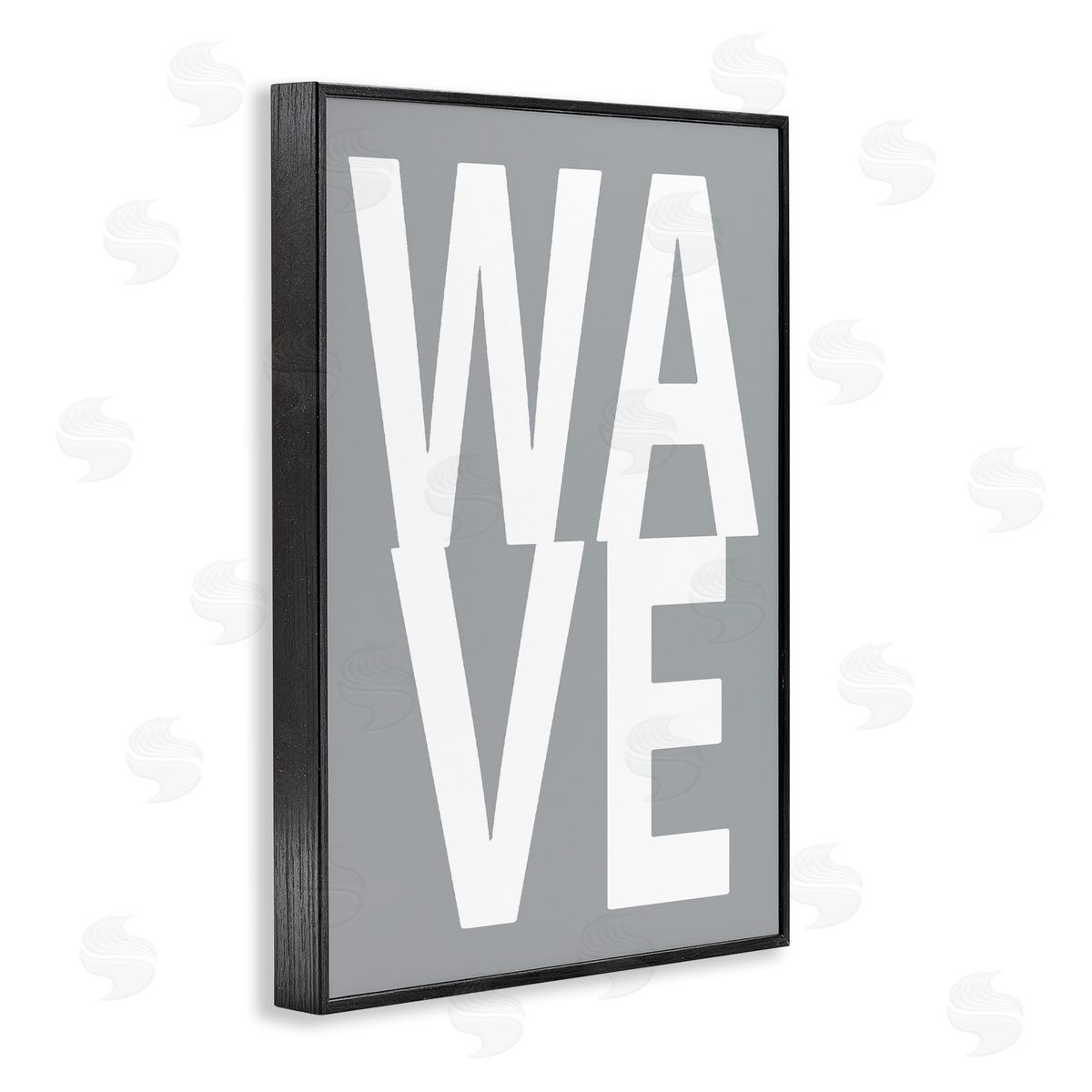 Wave Word on Grey Black Frame Print Wall Art, Home Decor by Jamie MacDowell