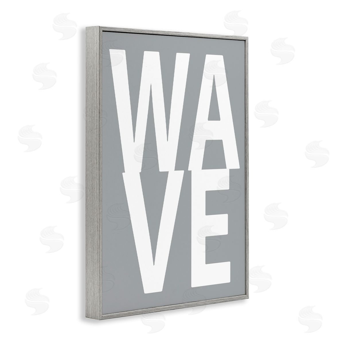 Wave Word on Grey Grey Frame Print Wall Art, Home Decor by Jamie MacDowell
