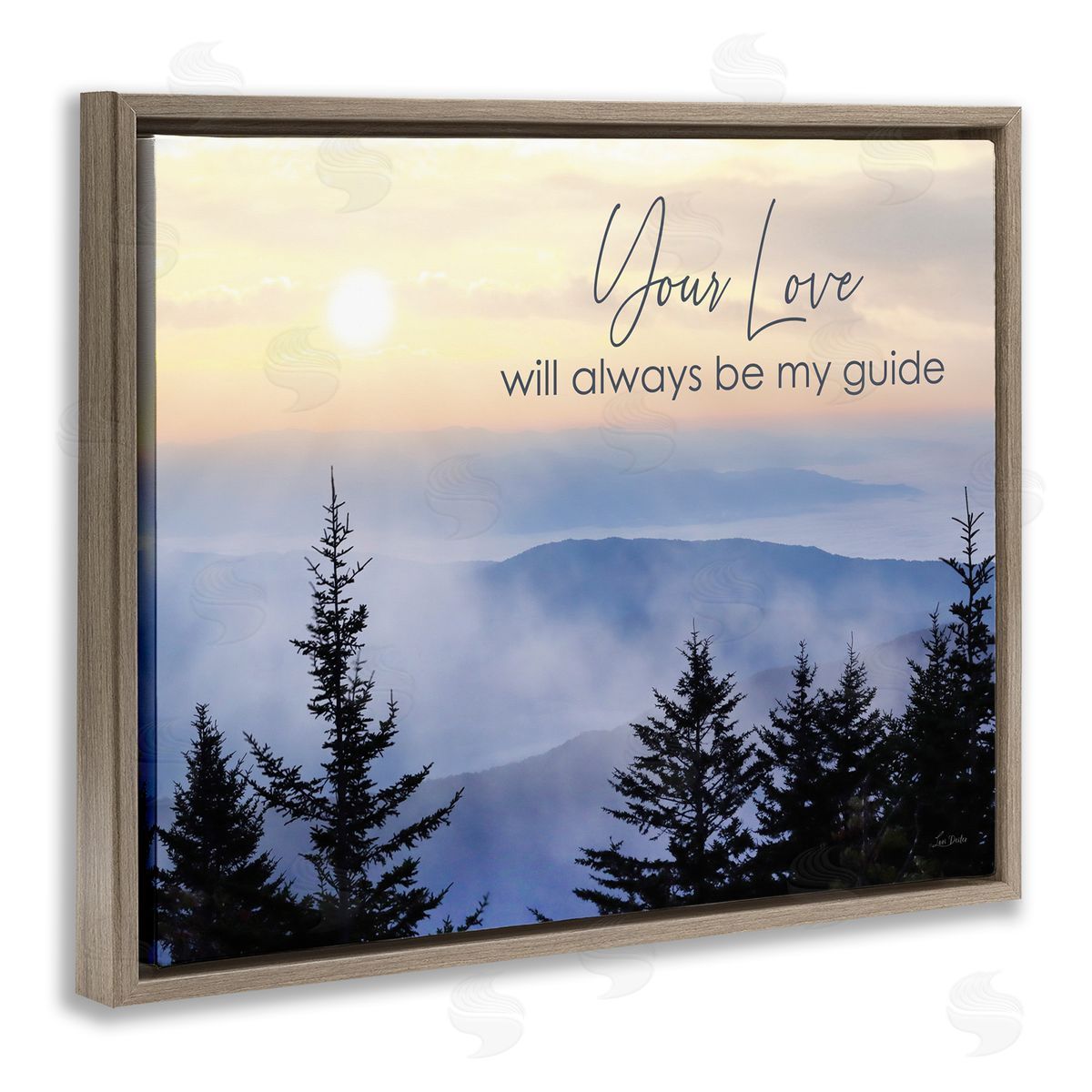 Love Will Be My Guide Brown Floating Frame Canvas Wall Art, Home Decor by Lori Deiter