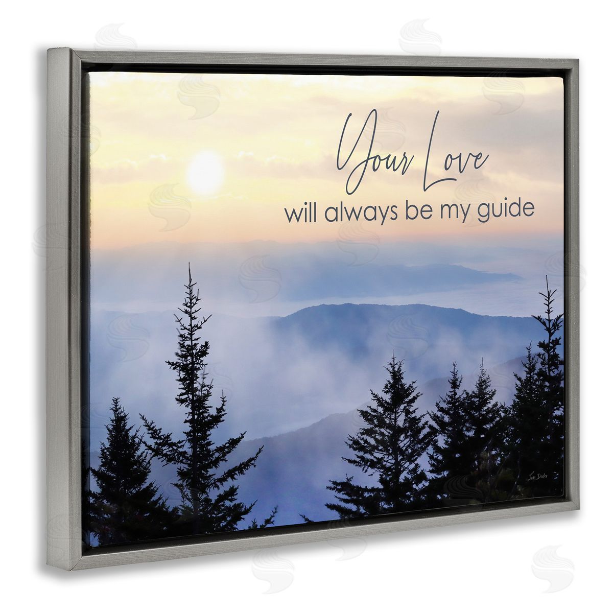Love Will Be My Guide Grey Floating Frame Canvas Wall Art, Home Decor by Lori Deiter