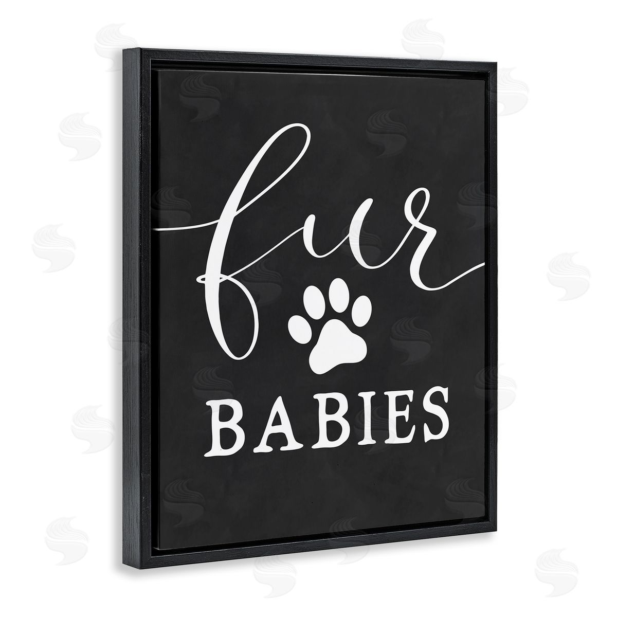 Fur Babies Pet Phrase Black Floating Frame Canvas Wall Art, Home Decor by Lettered and Lined