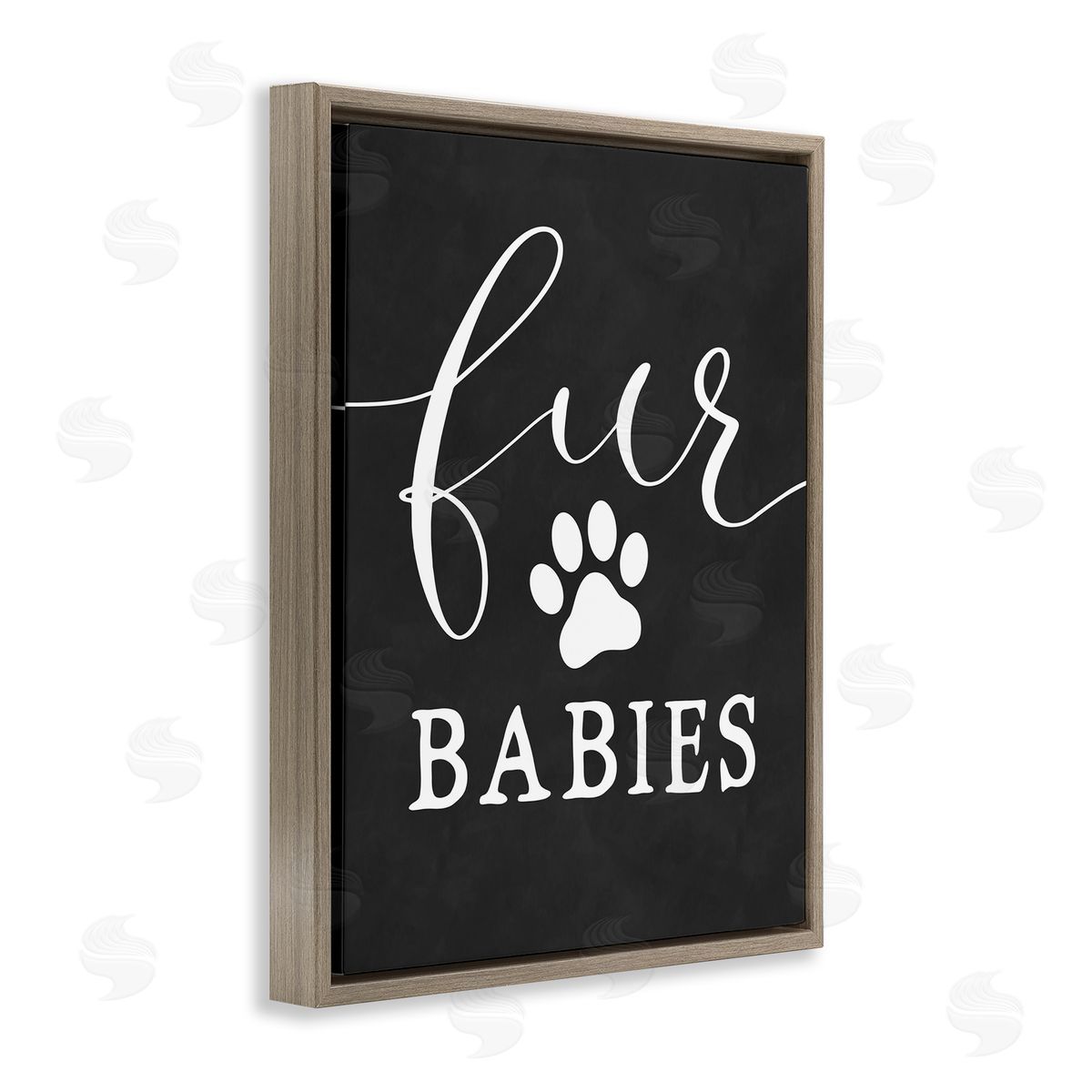 Fur Babies Pet Phrase Brown Floating Frame Canvas Wall Art, Home Decor by Lettered and Lined