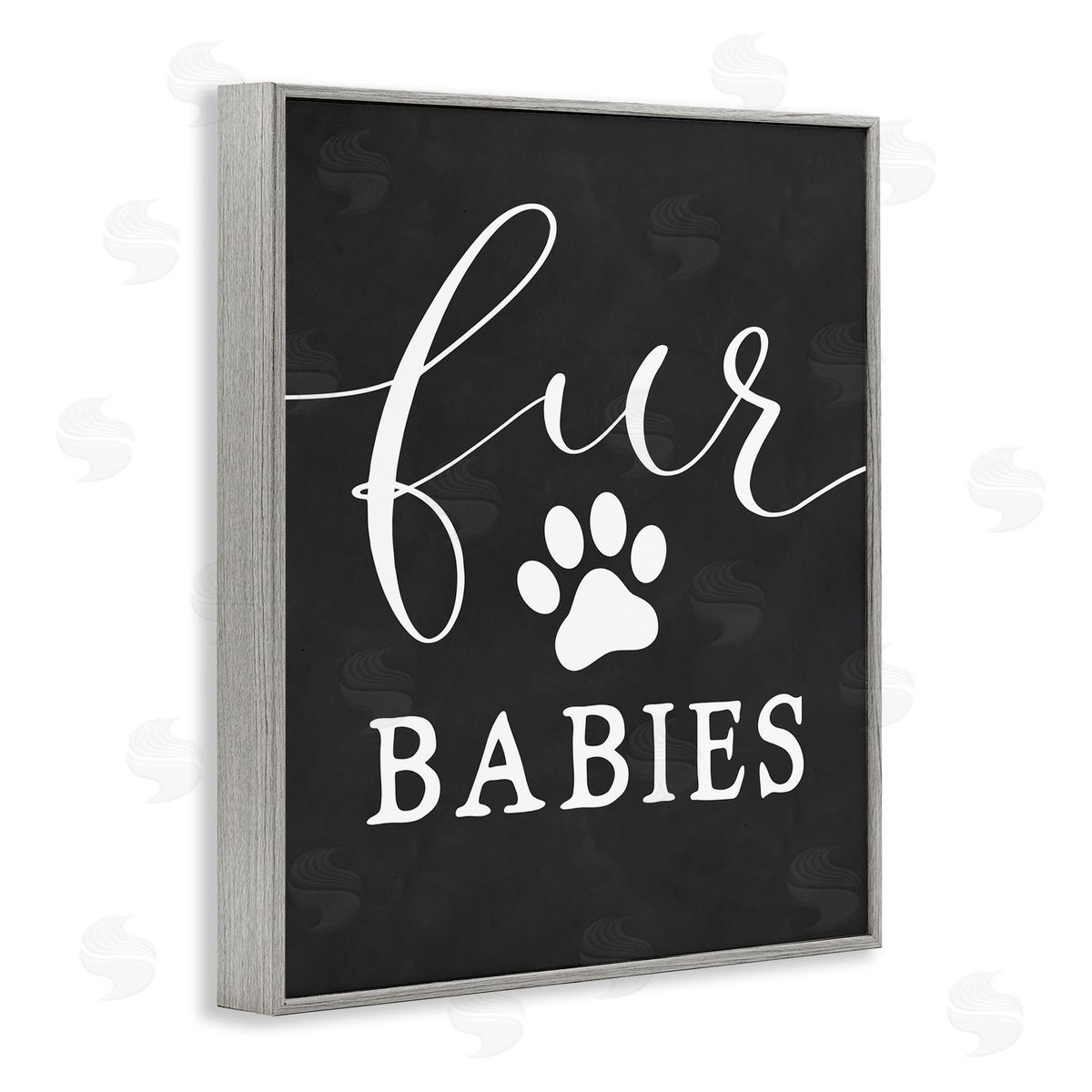 Fur Babies Pet Phrase Grey Frame Print Wall Art, Home Decor by Lettered and Lined