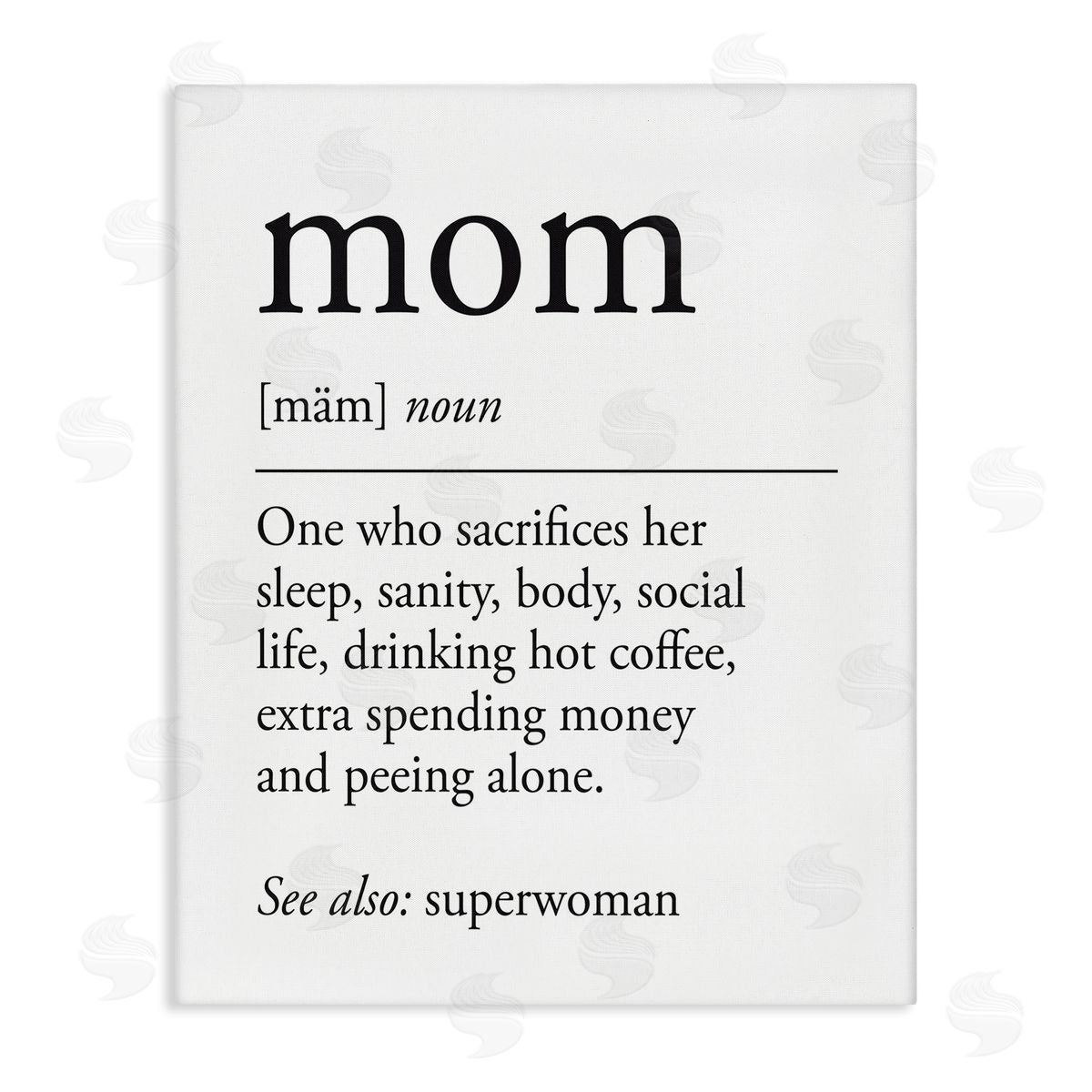Mom Definition Sentiment Canvas Wall Art, Home Decor by Lettered and Lined