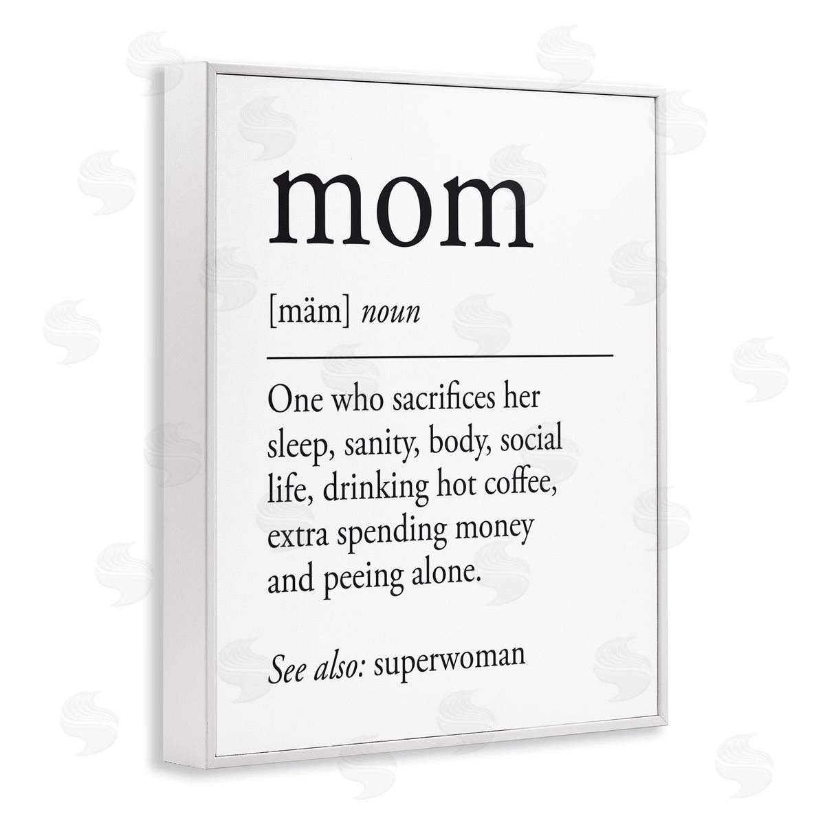 Mom Definition Sentiment White Frame Print Wall Art, Home Decor by Lettered and Lined