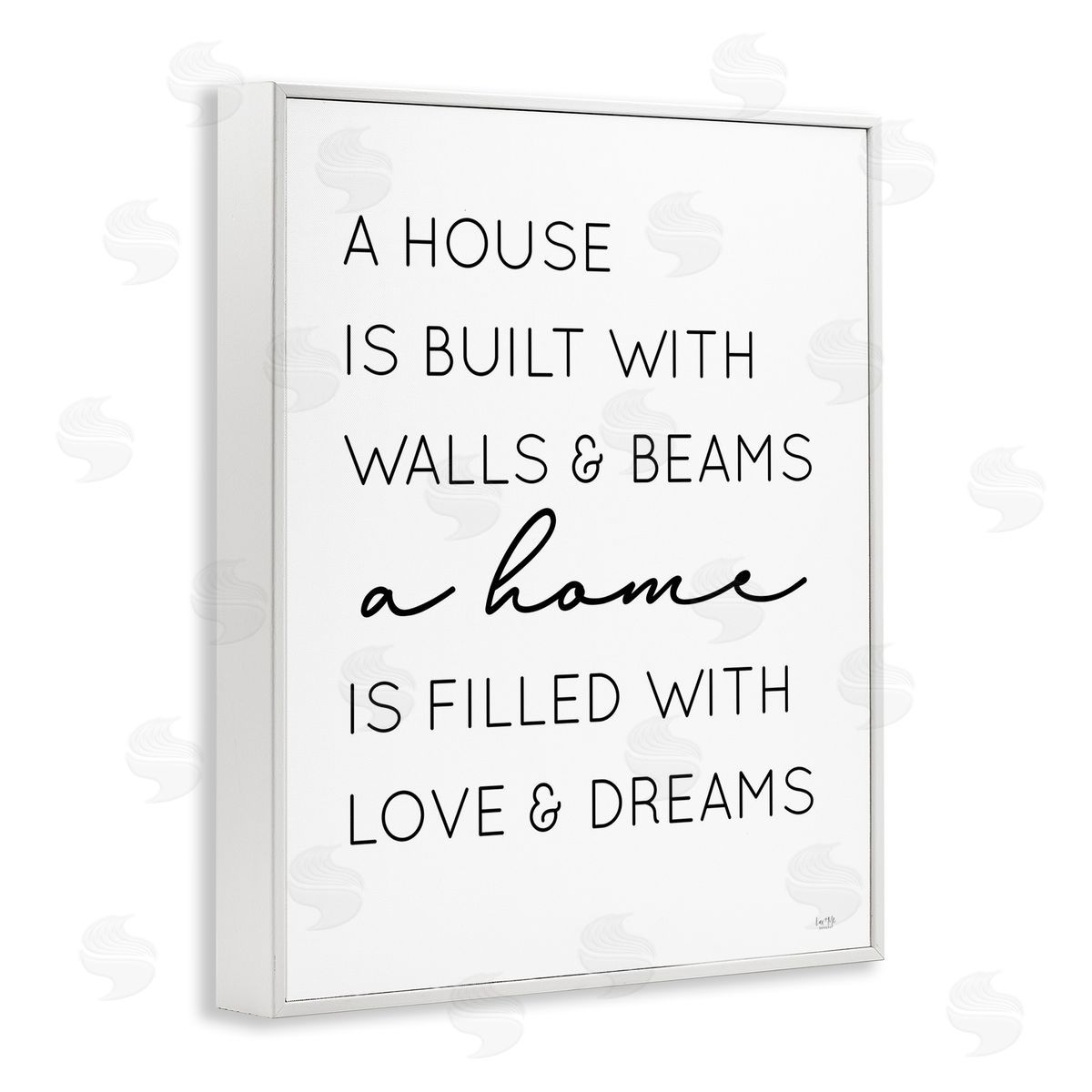 Love and Dreams Sentiment White Frame Print Wall Art, Home Decor by Lux + Me Designs
