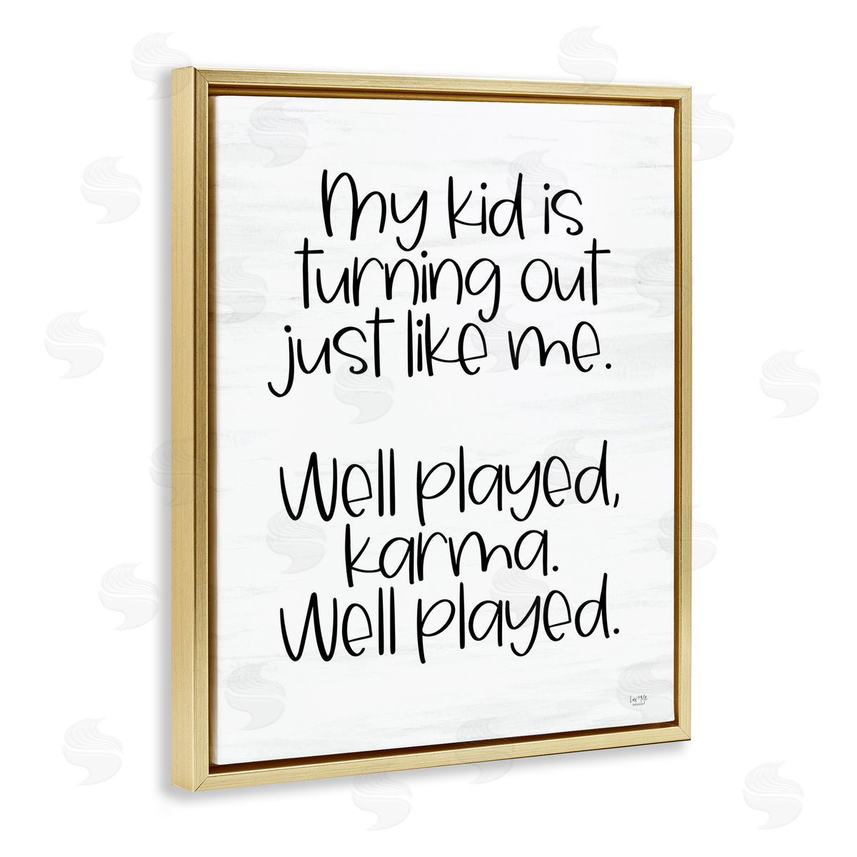 Kid Karma Phrase Gold Floating Frame Canvas Wall Art, Home Decor by Lux + Me Designs