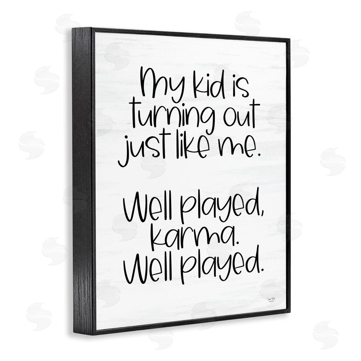 Kid Karma Phrase Black Frame Print Wall Art, Home Decor by Lux + Me Designs