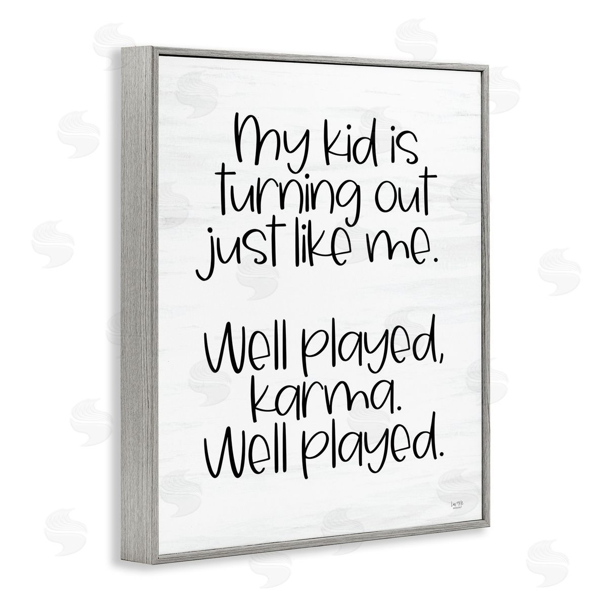 Kid Karma Phrase Grey Frame Print Wall Art, Home Decor by Lux + Me Designs