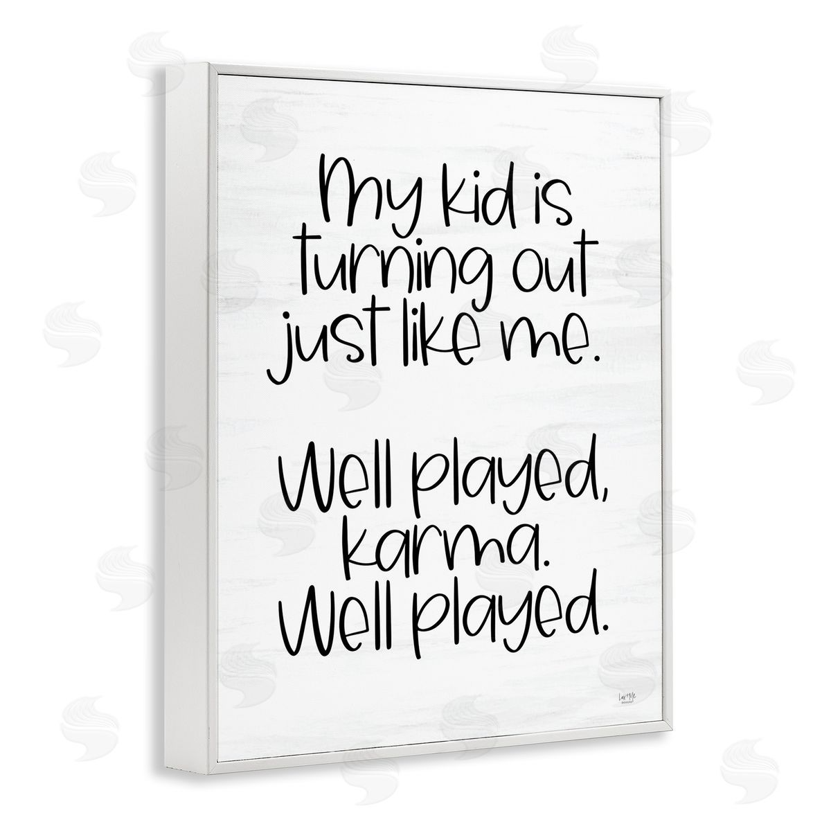Kid Karma Phrase White Frame Print Wall Art, Home Decor by Lux + Me Designs