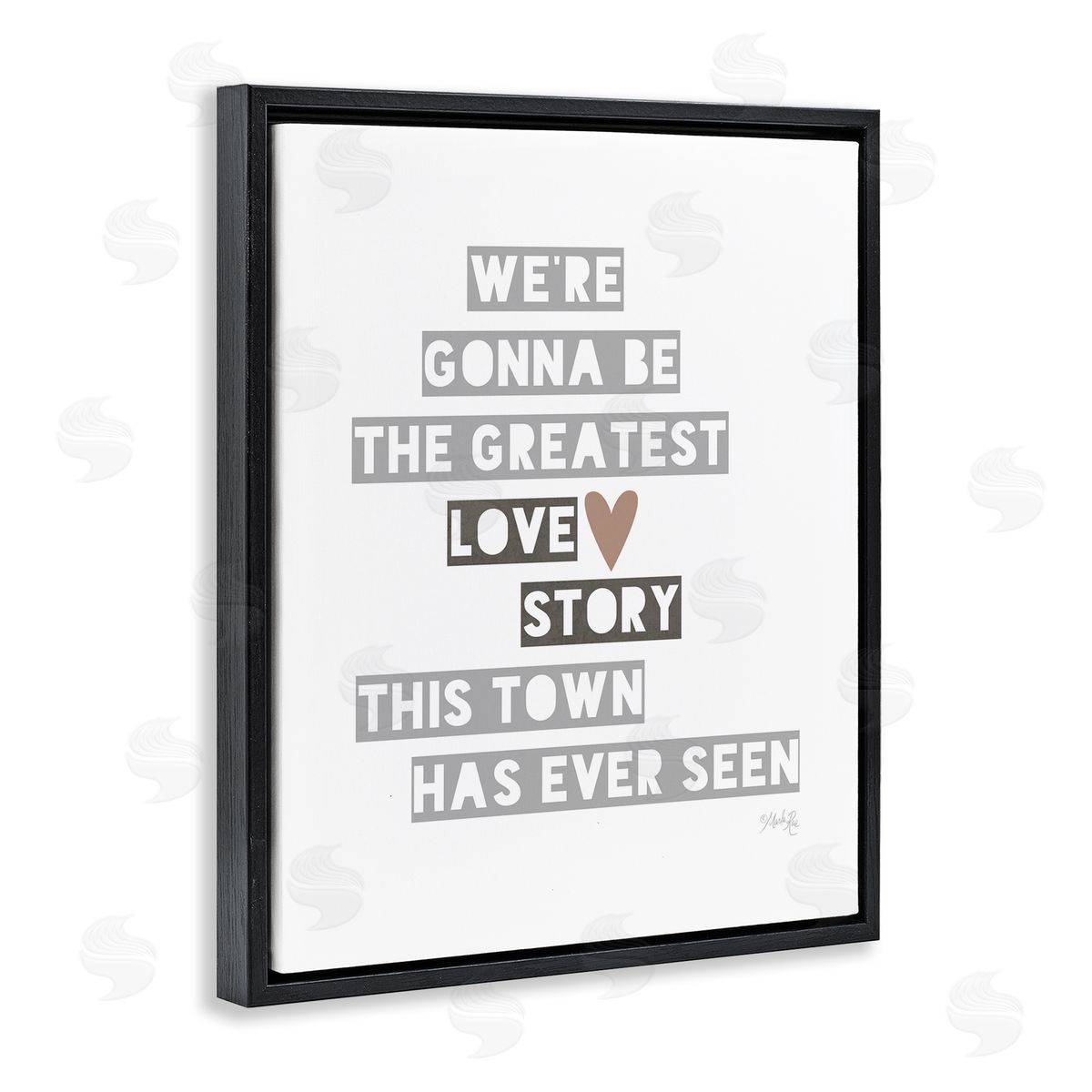 Greatest Love Story Black Floating Frame Canvas Wall Art, Home Decor by Marla Rae