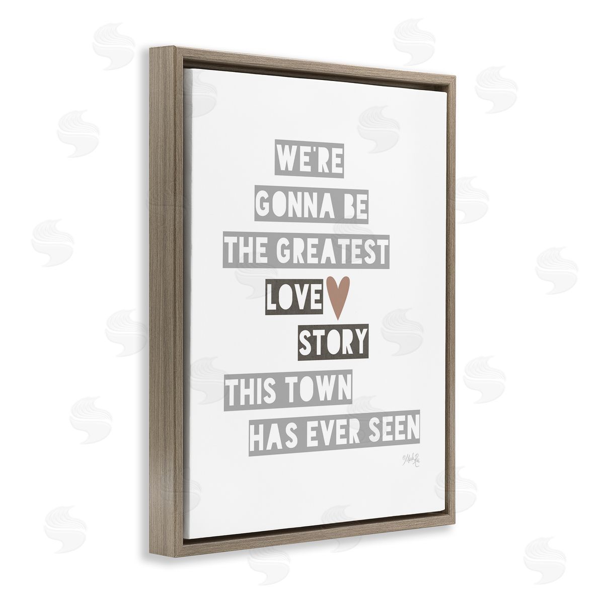Greatest Love Story Brown Floating Frame Canvas Wall Art, Home Decor by Marla Rae