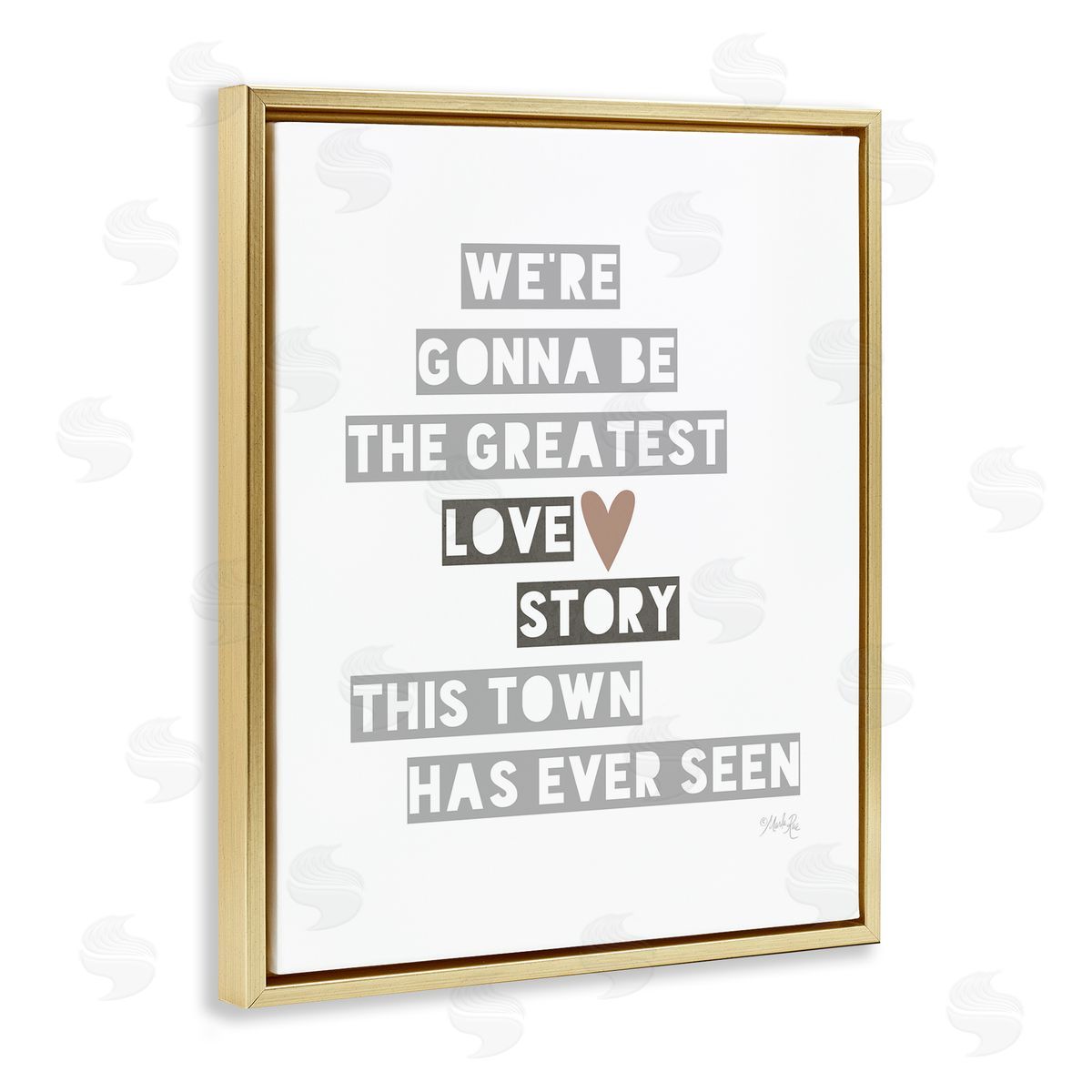 Greatest Love Story Gold Floating Frame Canvas Wall Art, Home Decor by Marla Rae