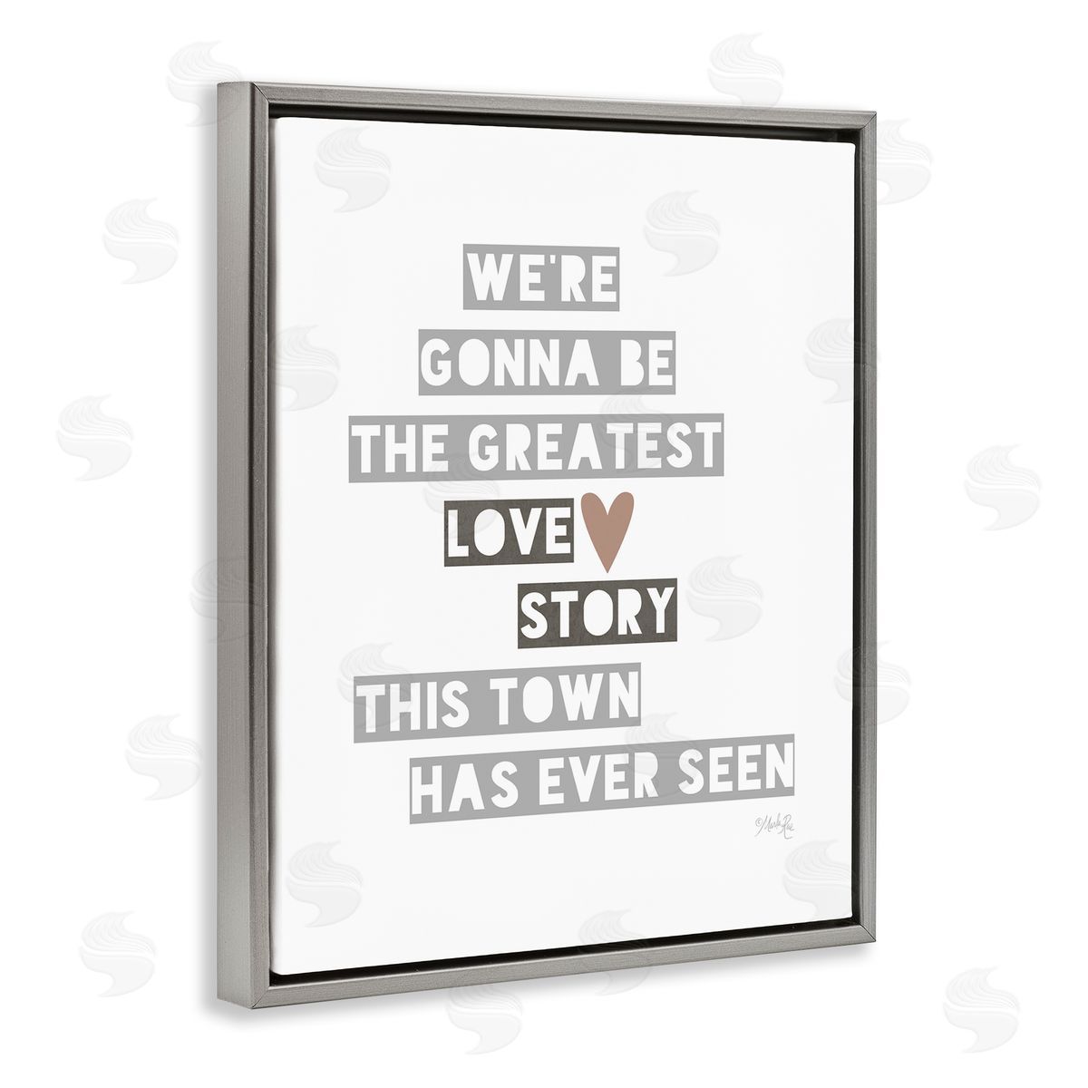 Greatest Love Story Grey Floating Frame Canvas Wall Art, Home Decor by Marla Rae