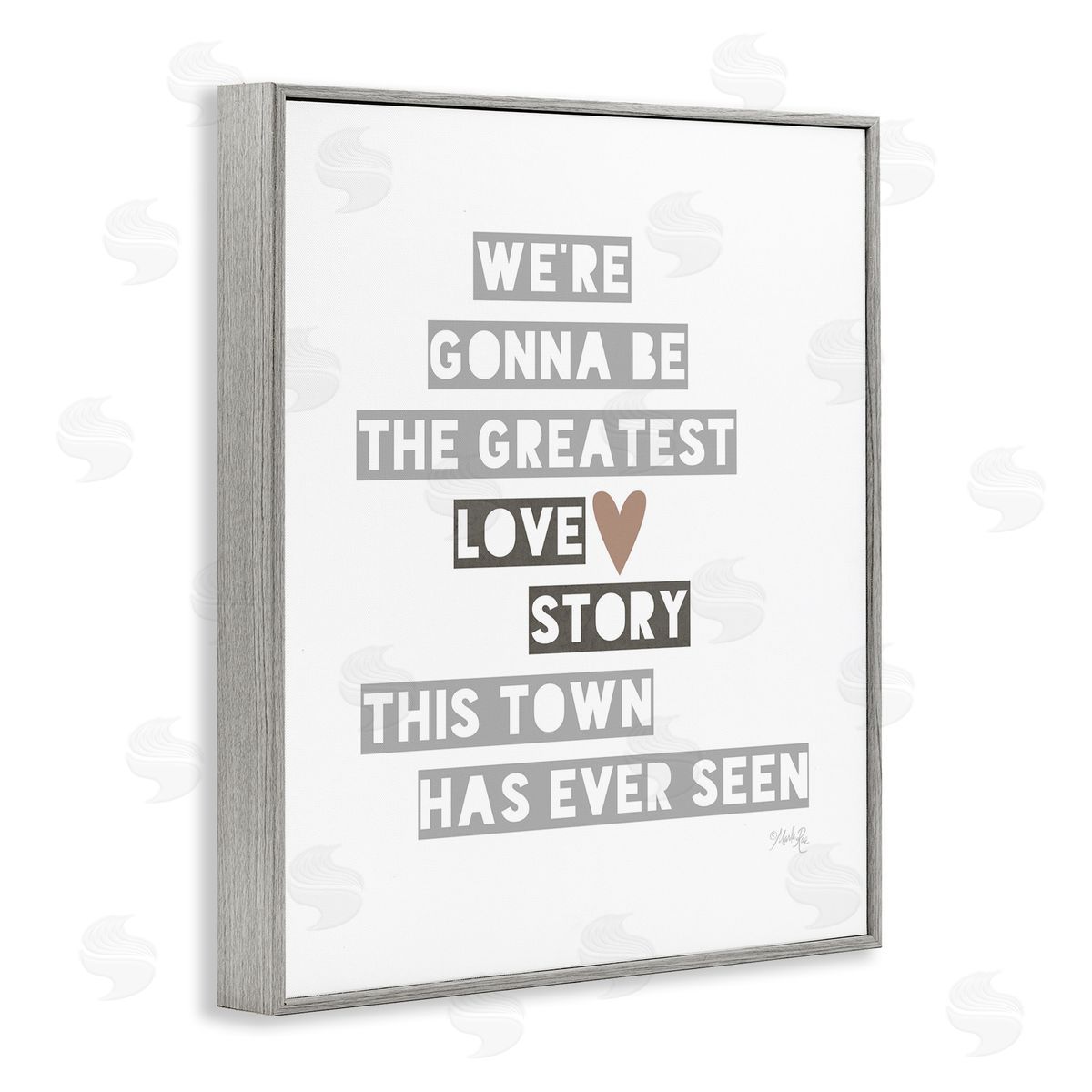 Greatest Love Story Grey Frame Print Wall Art, Home Decor by Marla Rae