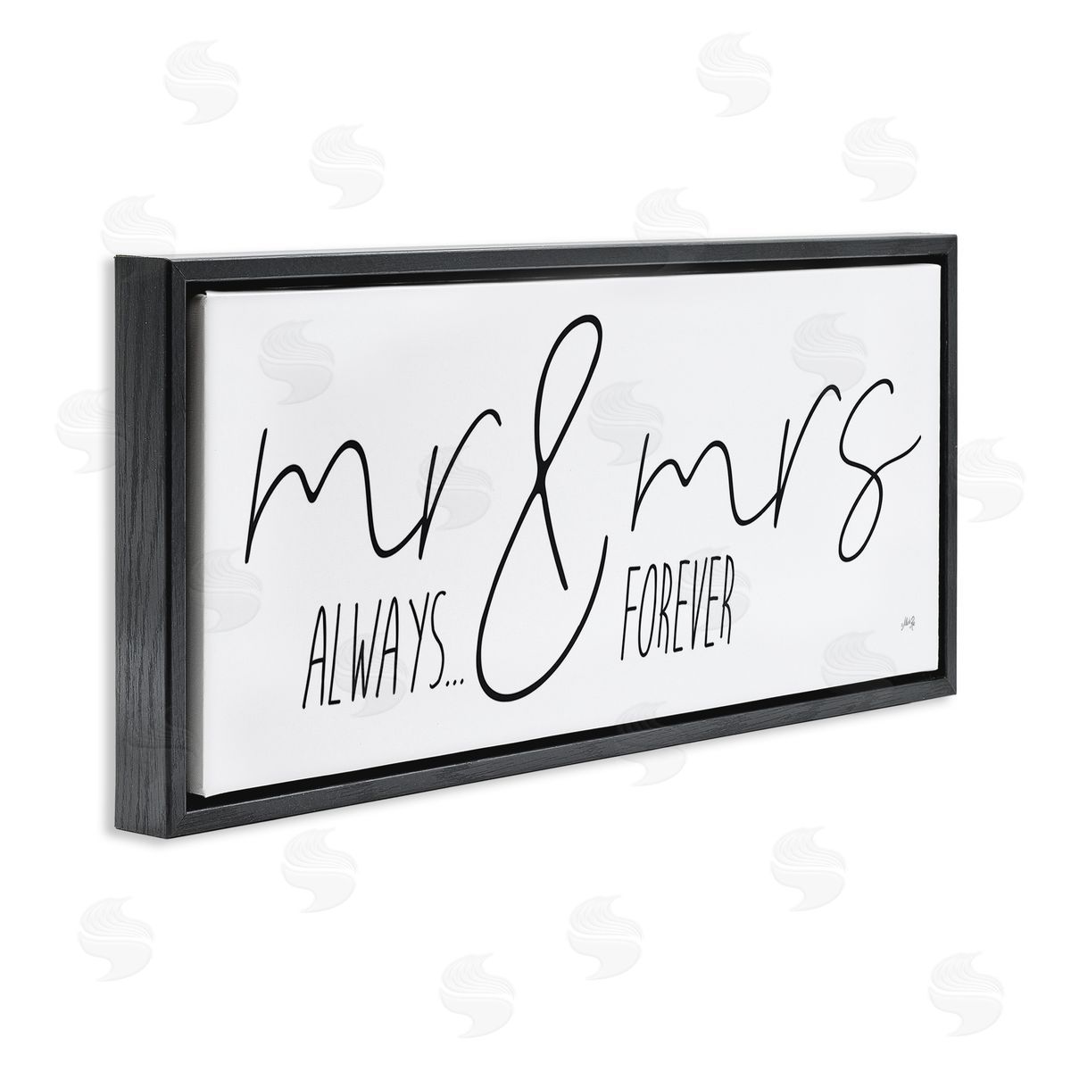 Romantic Always and Forever Black Floating Frame Canvas Wall Art, Home Decor by Marla Rae