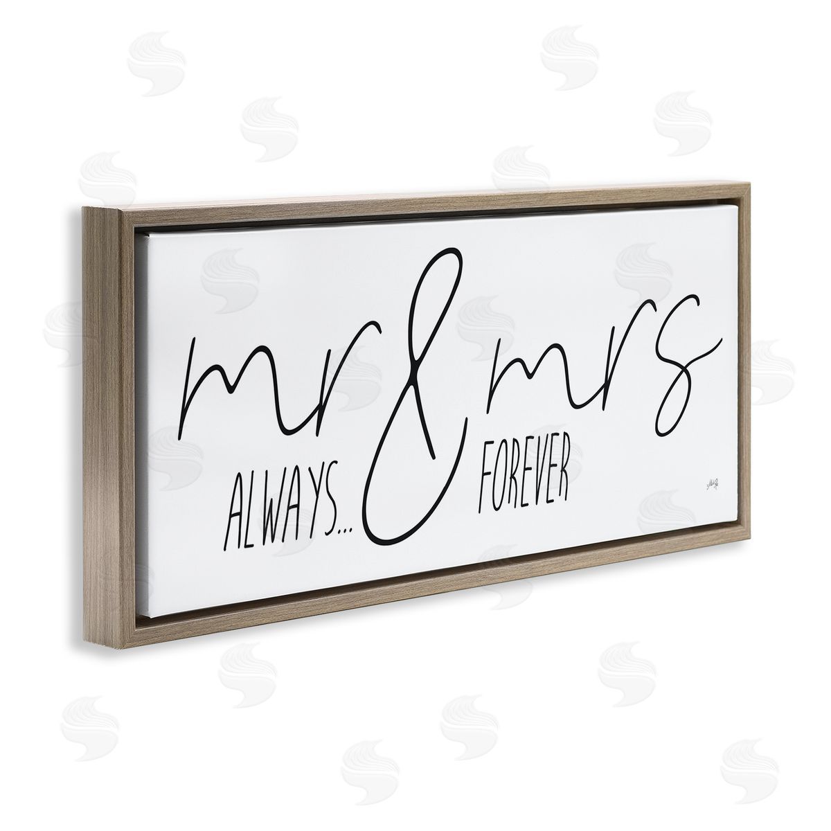 Romantic Always and Forever Brown Floating Frame Canvas Wall Art, Home Decor by Marla Rae