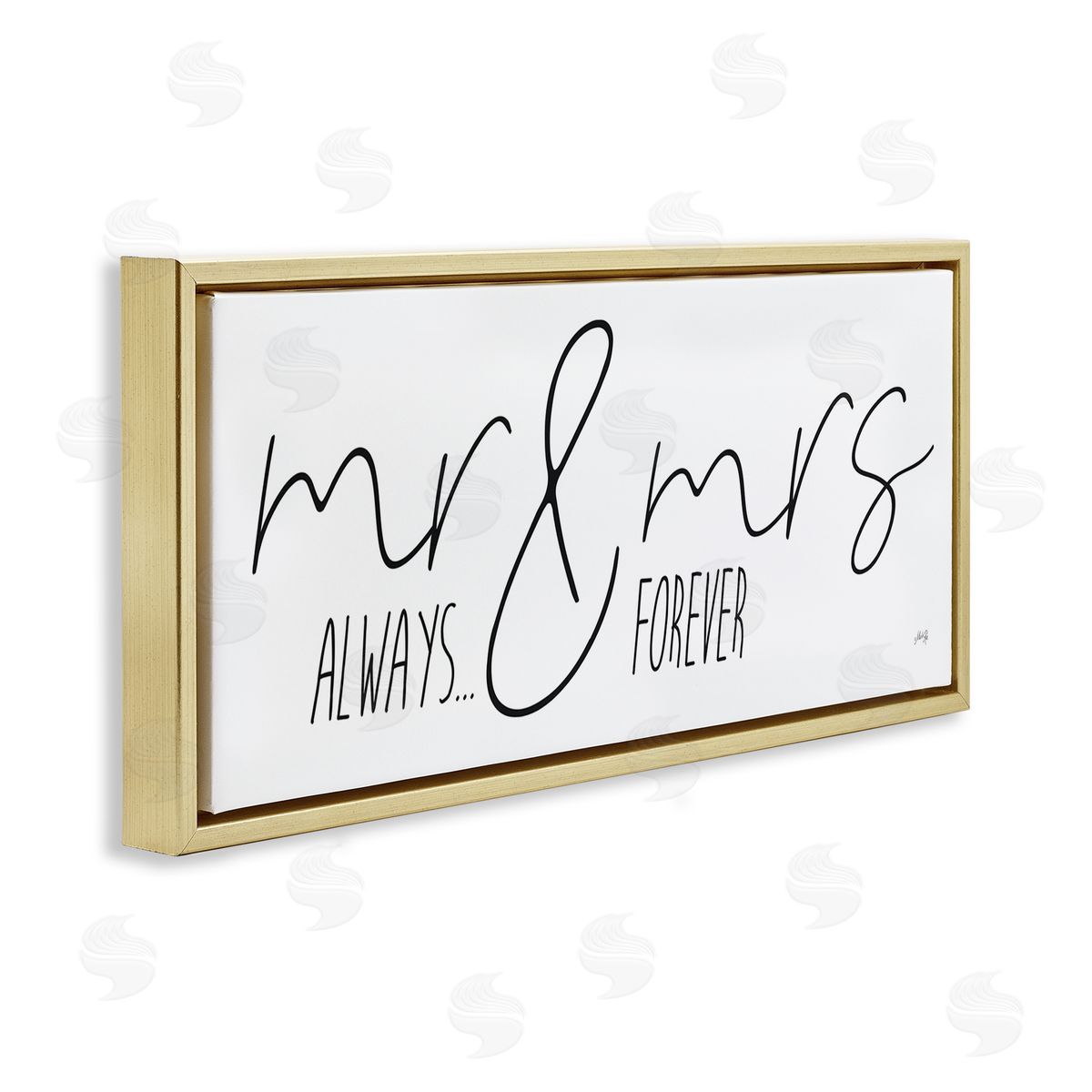 Romantic Always and Forever Gold Floating Frame Canvas Wall Art, Home Decor by Marla Rae