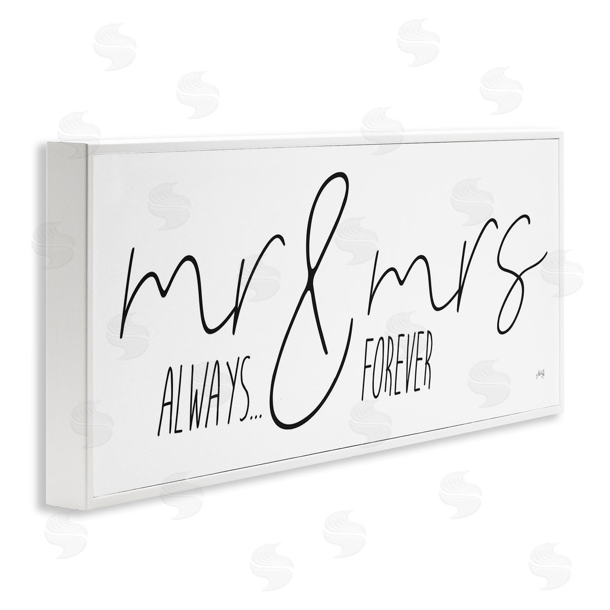 Romantic Always and Forever White Frame Print Wall Art, Home Decor by Marla Rae