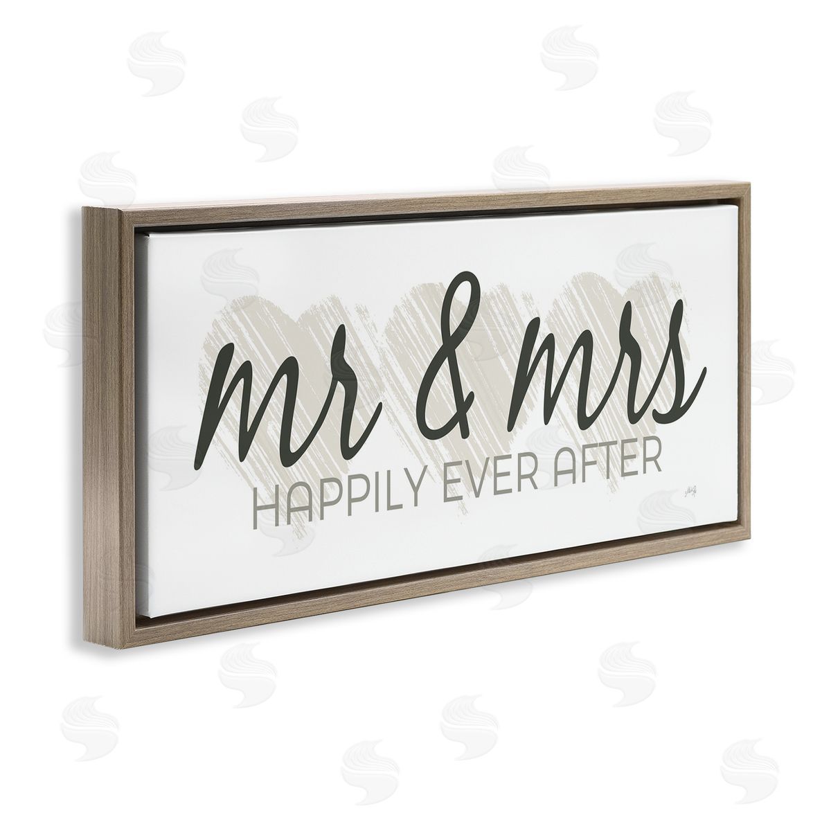Romantic Mr and Mrs Brown Floating Frame Canvas Wall Art, Home Decor by Marla Rae
