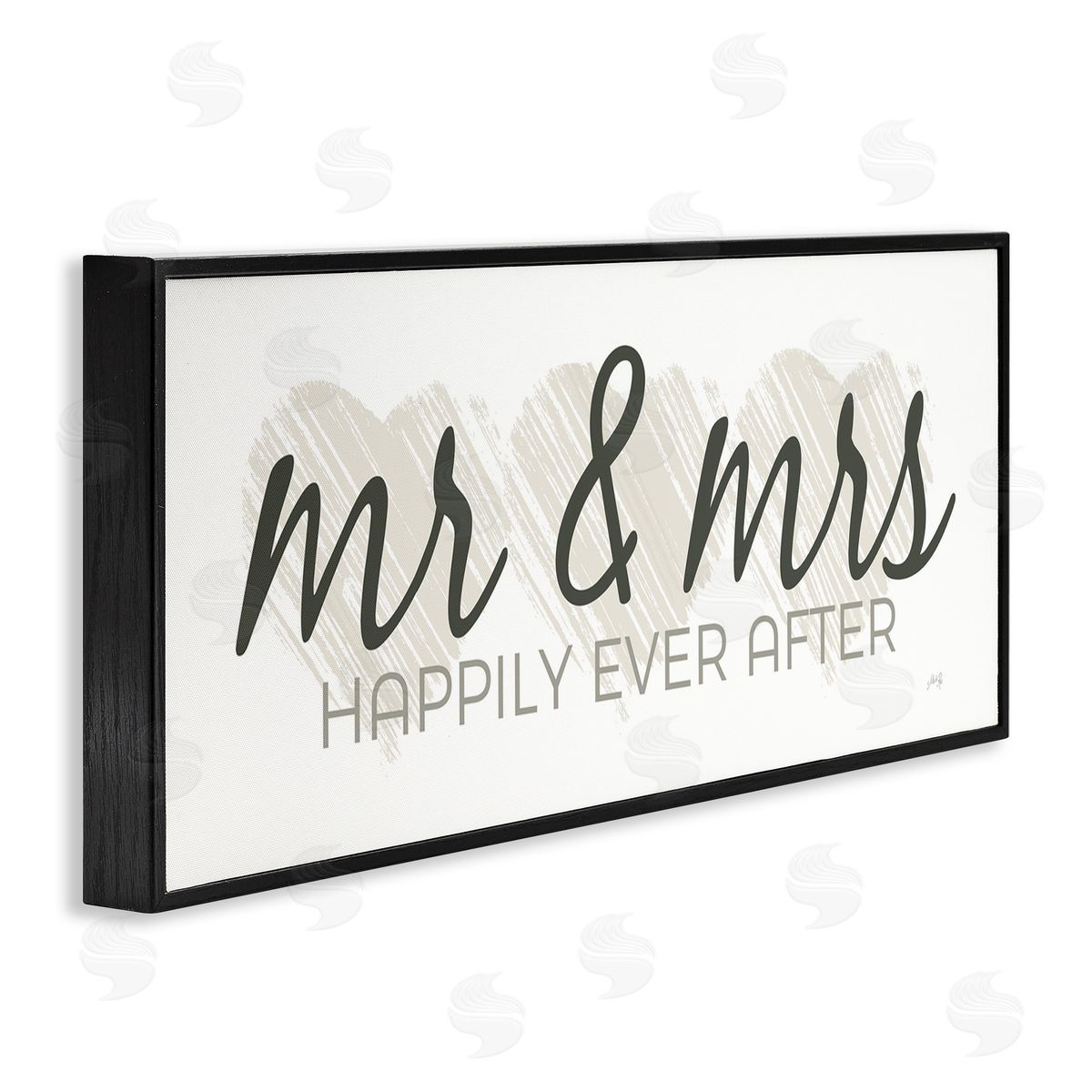Romantic Mr and Mrs Black Frame Print Wall Art, Home Decor by Marla Rae