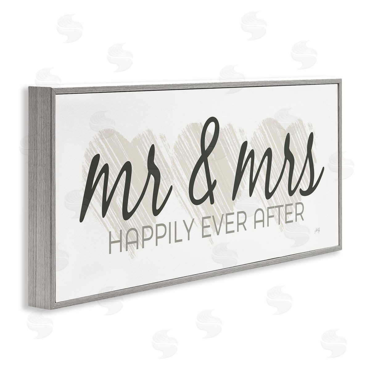 Romantic Mr and Mrs Grey Frame Print Wall Art, Home Decor by Marla Rae