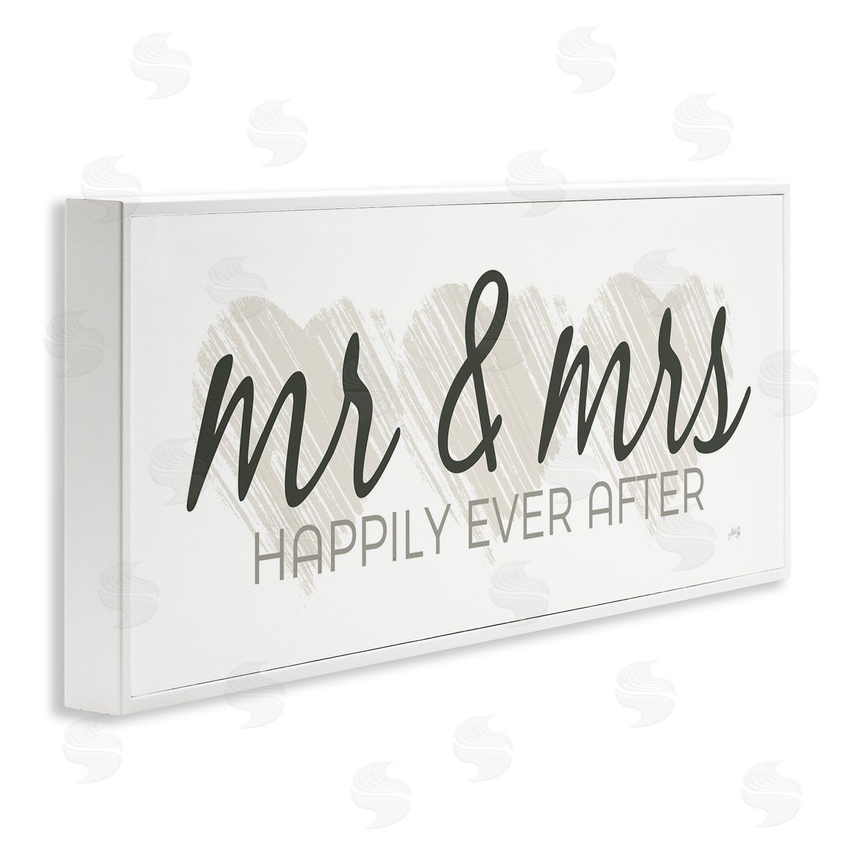 Romantic Mr and Mrs White Frame Print Wall Art, Home Decor by Marla Rae