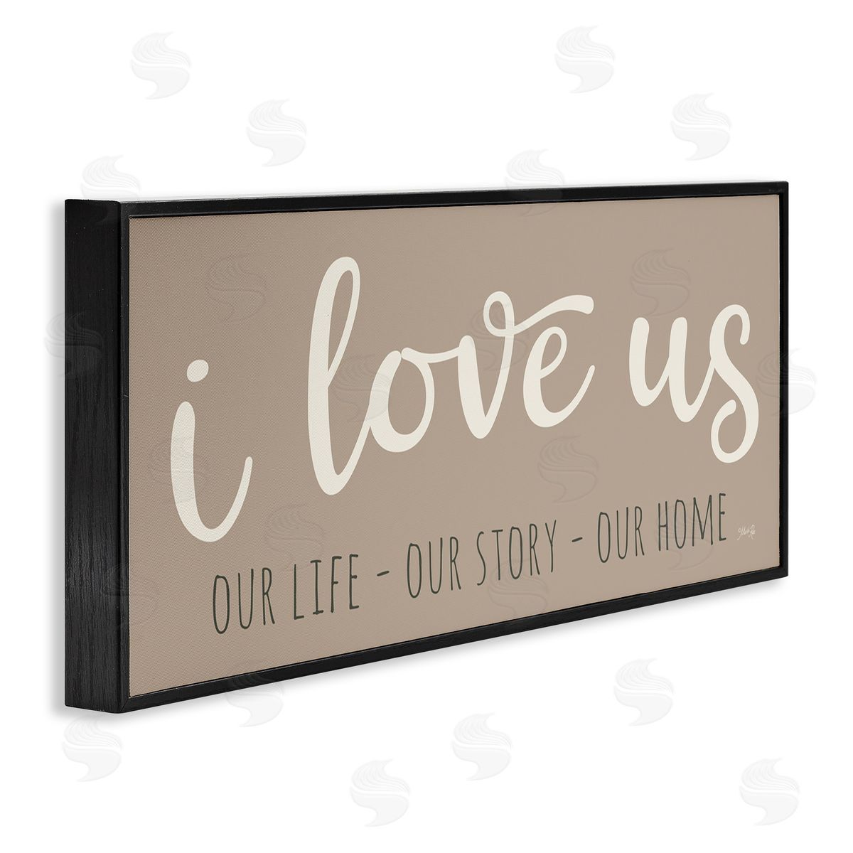I Love Us Romantic Black Frame Print Wall Art, Home Decor by Marla Rae