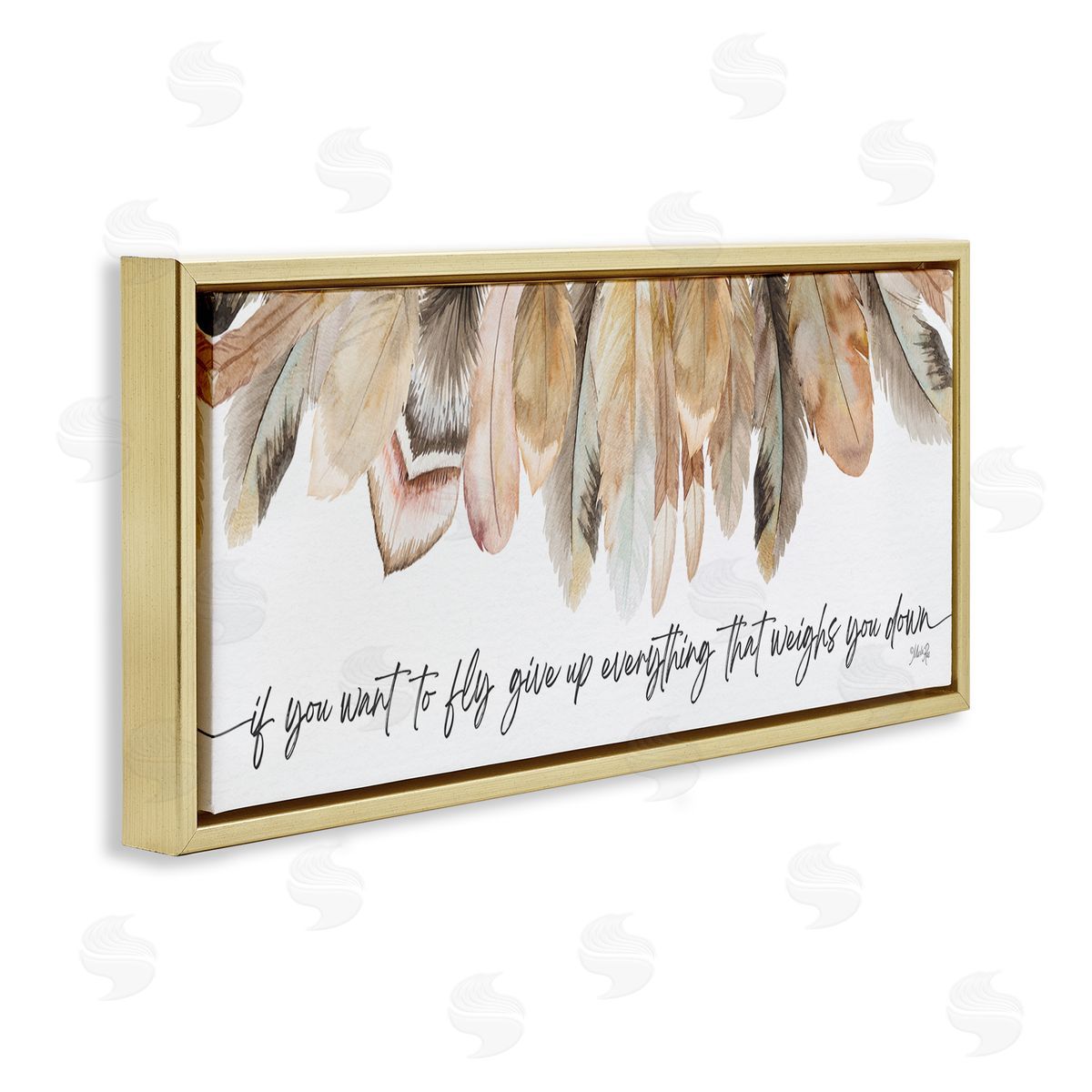If You Want To Fly Gold Floating Frame Canvas Wall Art, Home Decor by Marla Rae