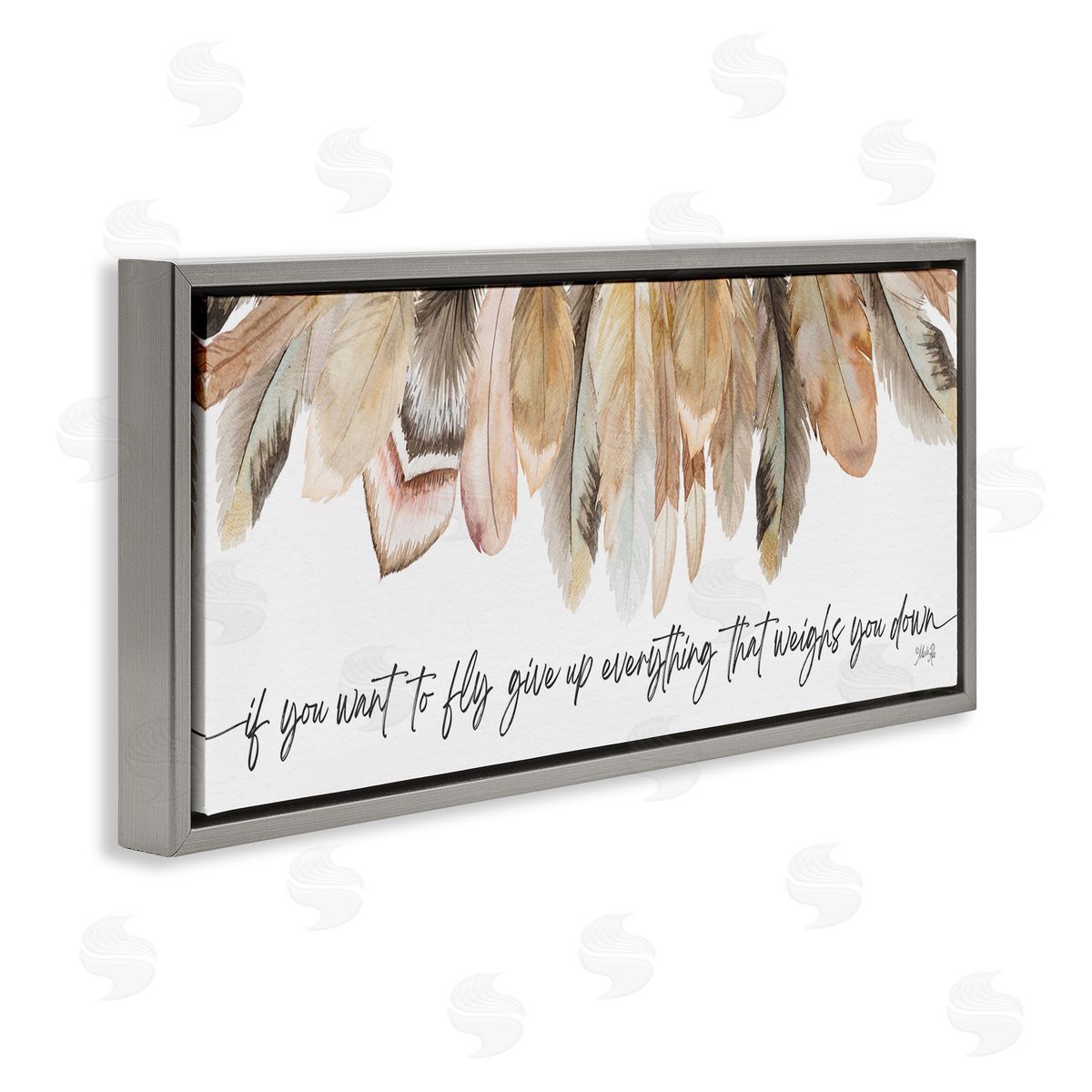 If You Want To Fly Grey Floating Frame Canvas Wall Art, Home Decor by Marla Rae