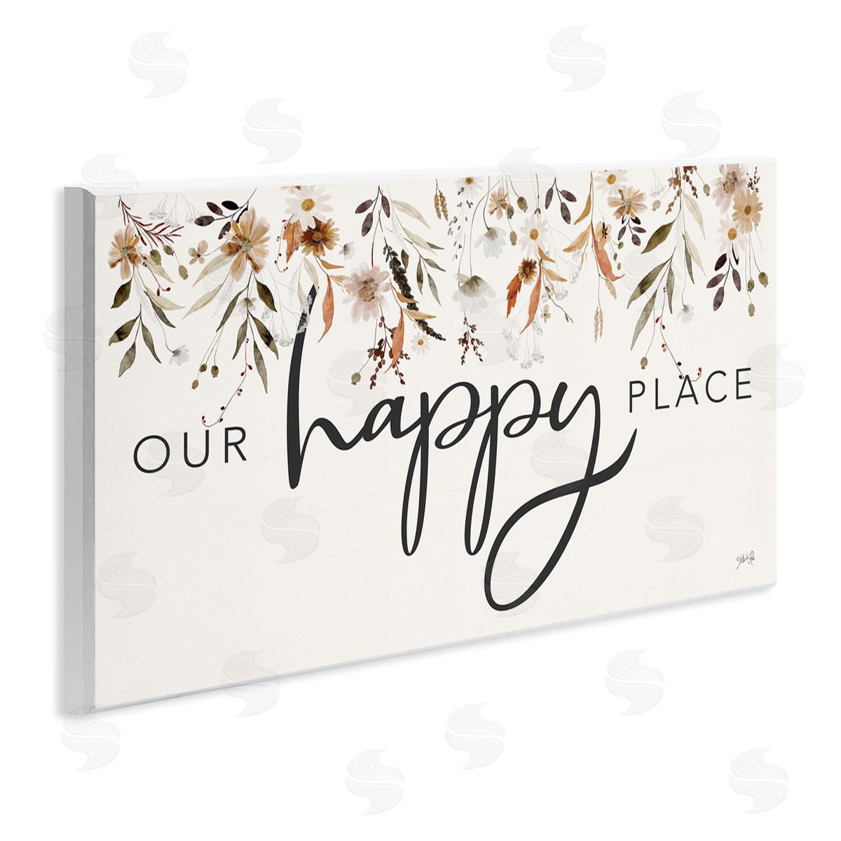 Our Happy Place Florals Wood Plaque Wall Art, Home Decor by Marla Rae