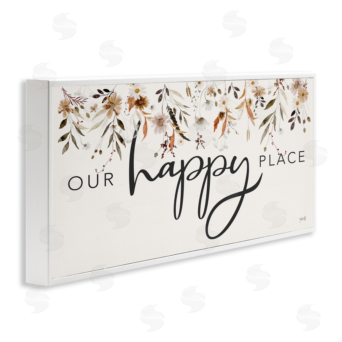 Our Happy Place Florals White Frame Print Wall Art, Home Decor by Marla Rae