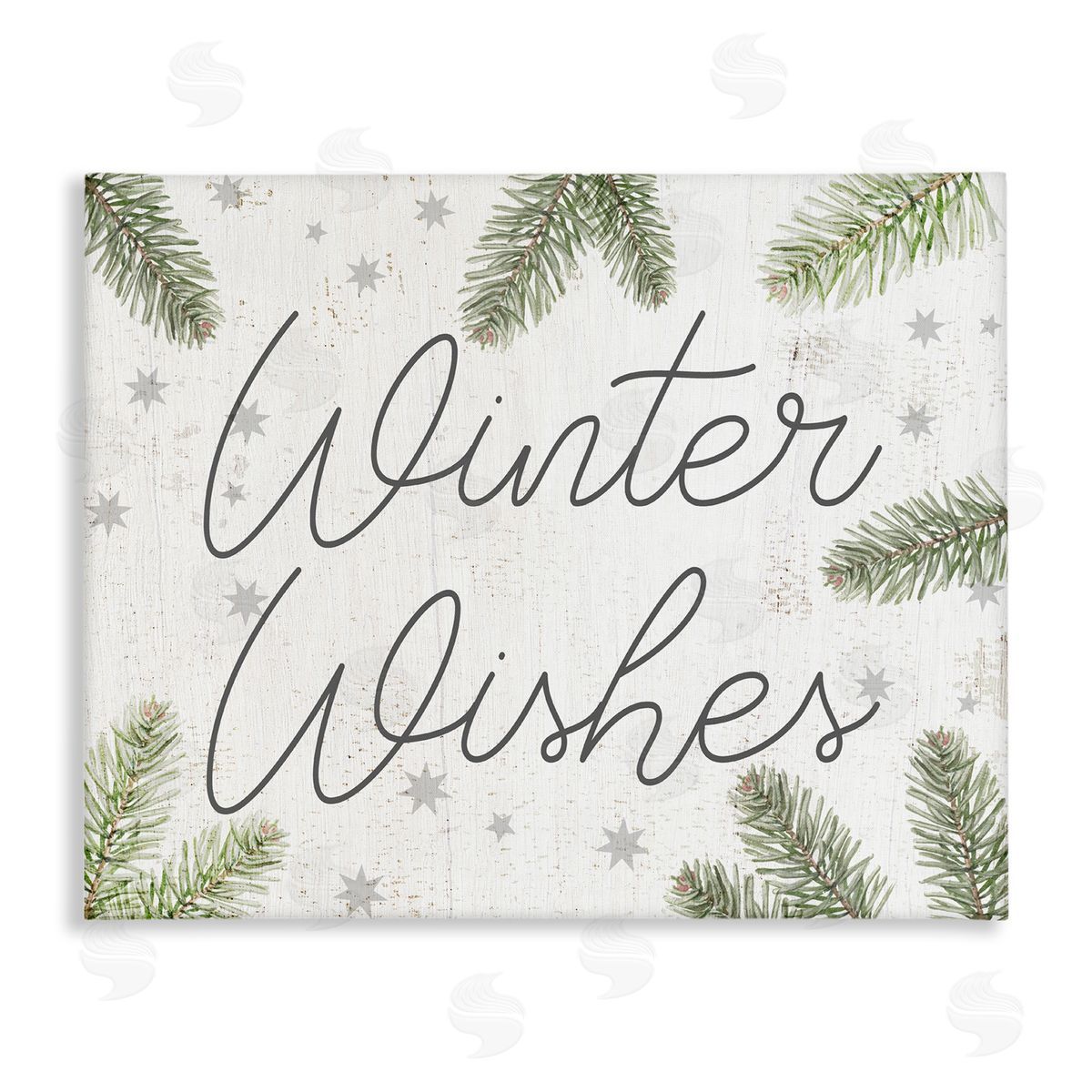 Winter Wishes with Sprigs Canvas Wall Art, Home Decor by Stupell Studio