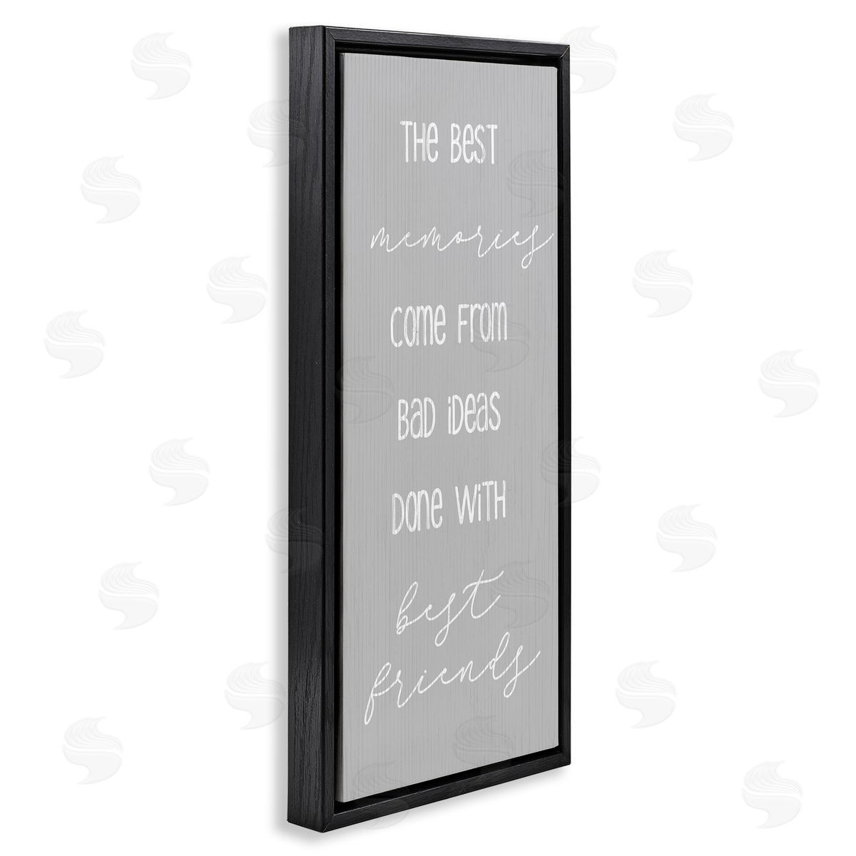 Bad Ideas with Friends Black Floating Frame Canvas Wall Art, Home Decor by Stupell Studio