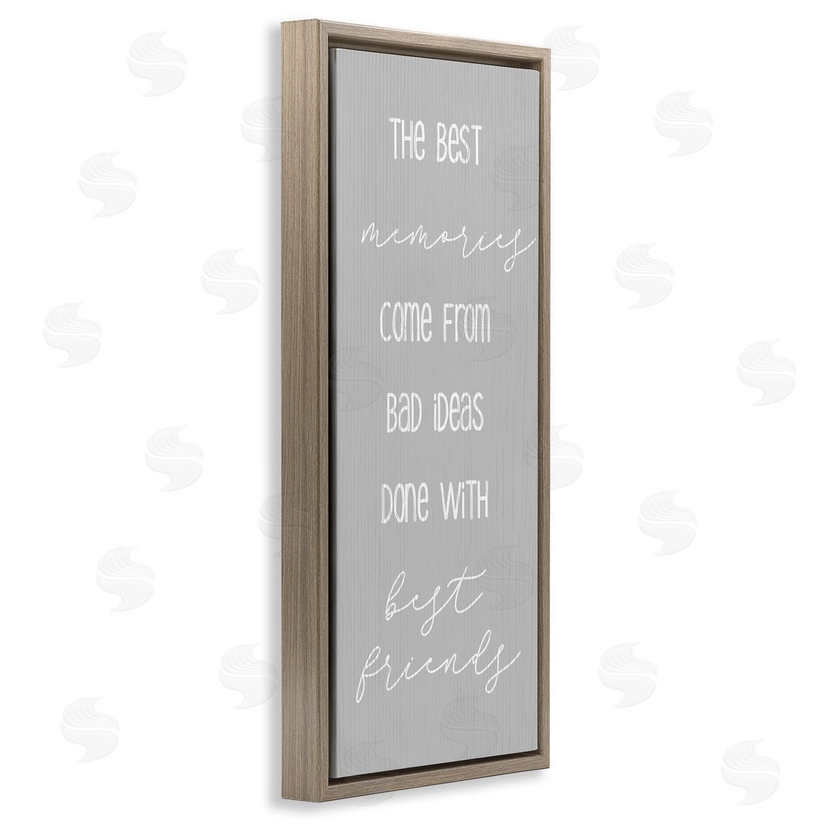 Bad Ideas with Friends Brown Floating Frame Canvas Wall Art, Home Decor by Stupell Studio