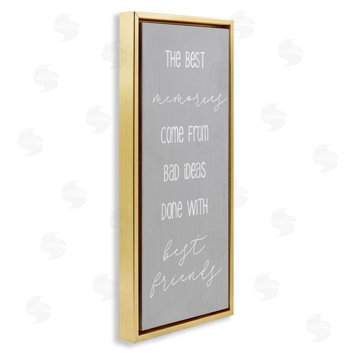 Bad Ideas with Friends Gold Floating Frame Canvas Wall Art, Home Decor by Stupell Studio