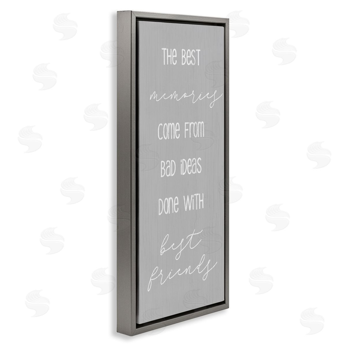 Bad Ideas with Friends Grey Floating Frame Canvas Wall Art, Home Decor by Stupell Studio