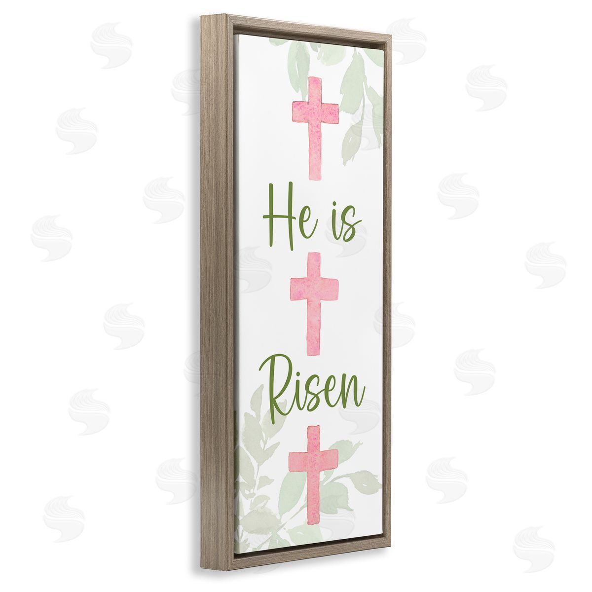 He Is Risen Proverb Brown Floating Frame Canvas Wall Art, Home Decor by Lanie Loreth
