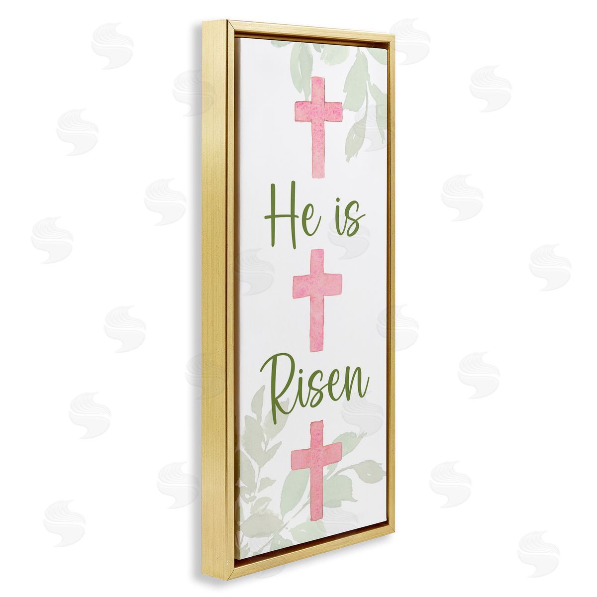 He Is Risen Proverb Gold Floating Frame Canvas Wall Art, Home Decor by Lanie Loreth