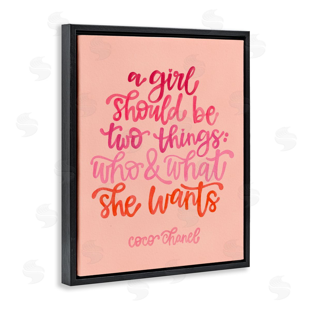 Where and What She Wants Black Floating Frame Canvas Wall Art, Home Decor by The Paper Curator
