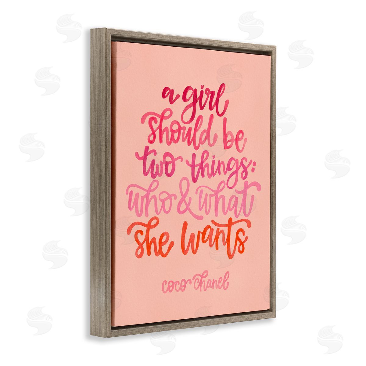 Where and What She Wants Brown Floating Frame Canvas Wall Art, Home Decor by The Paper Curator