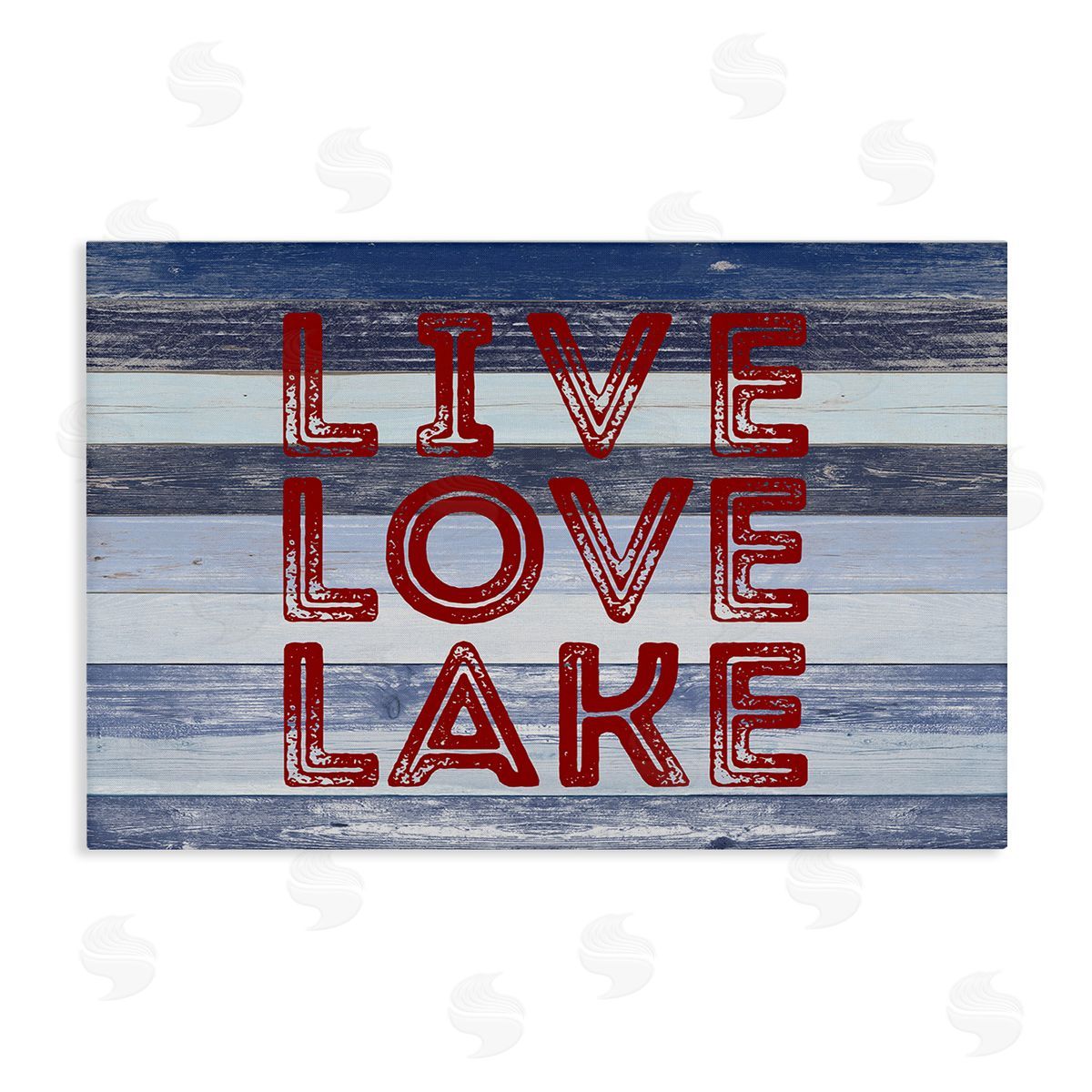 Live Love Lake Striped Canvas Wall Art, Home Decor by Sd Graphics Studio