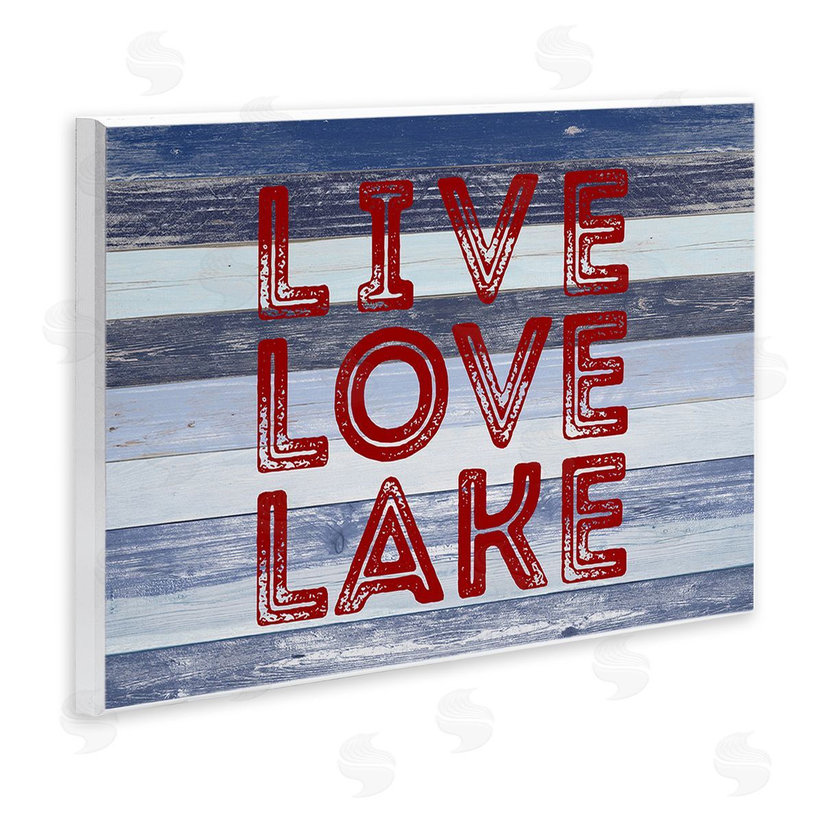 Live Love Lake Striped Wood Plaque Wall Art, Home Decor by Sd Graphics Studio
