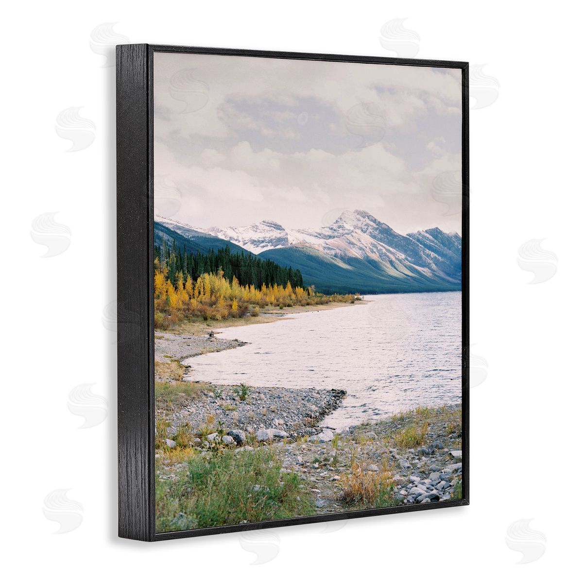 Mountain Region Shore Black Frame Print Wall Art, Home Decor by Justine Milton