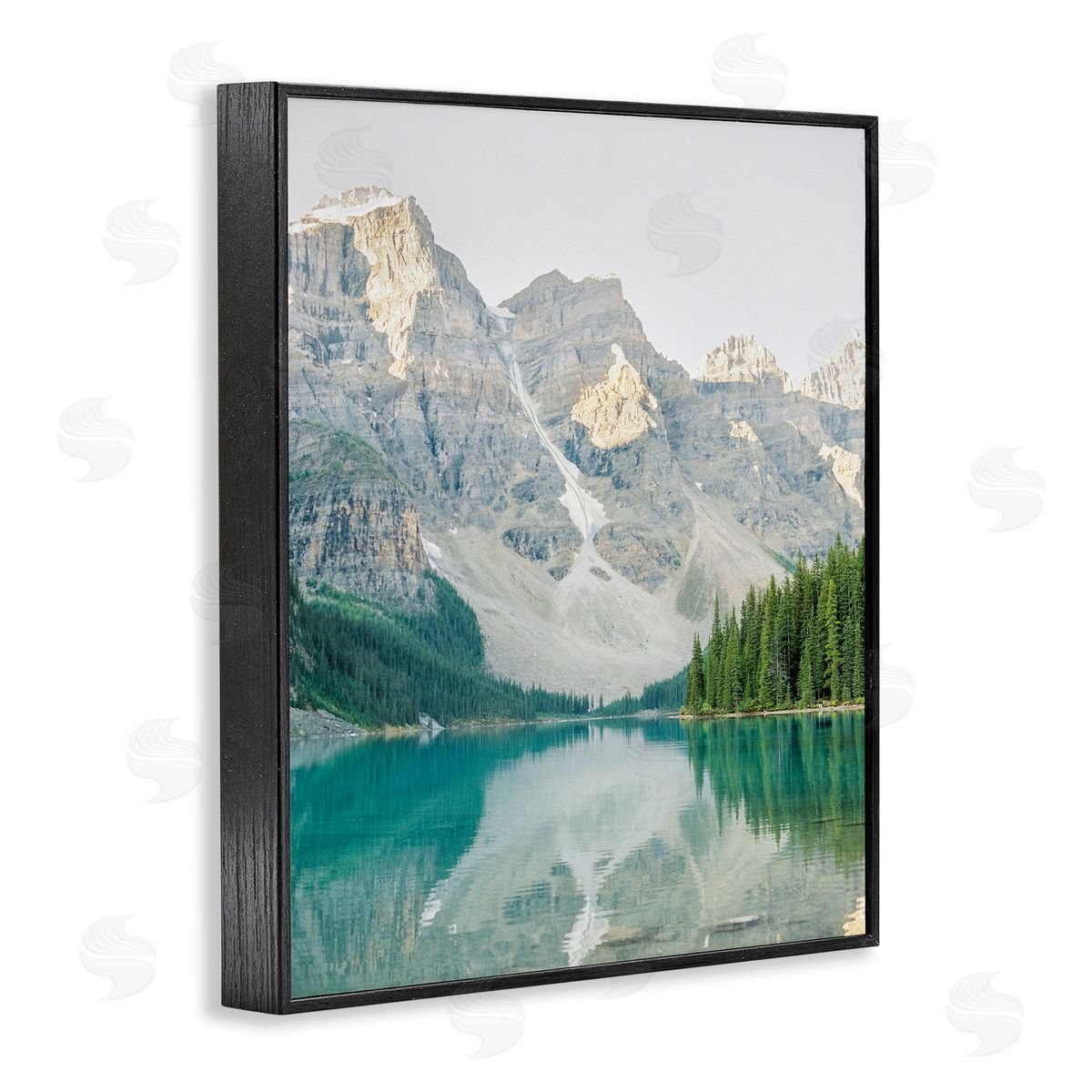 Reflective Mountain Lake Black Frame Print Wall Art, Home Decor by Justine Milton