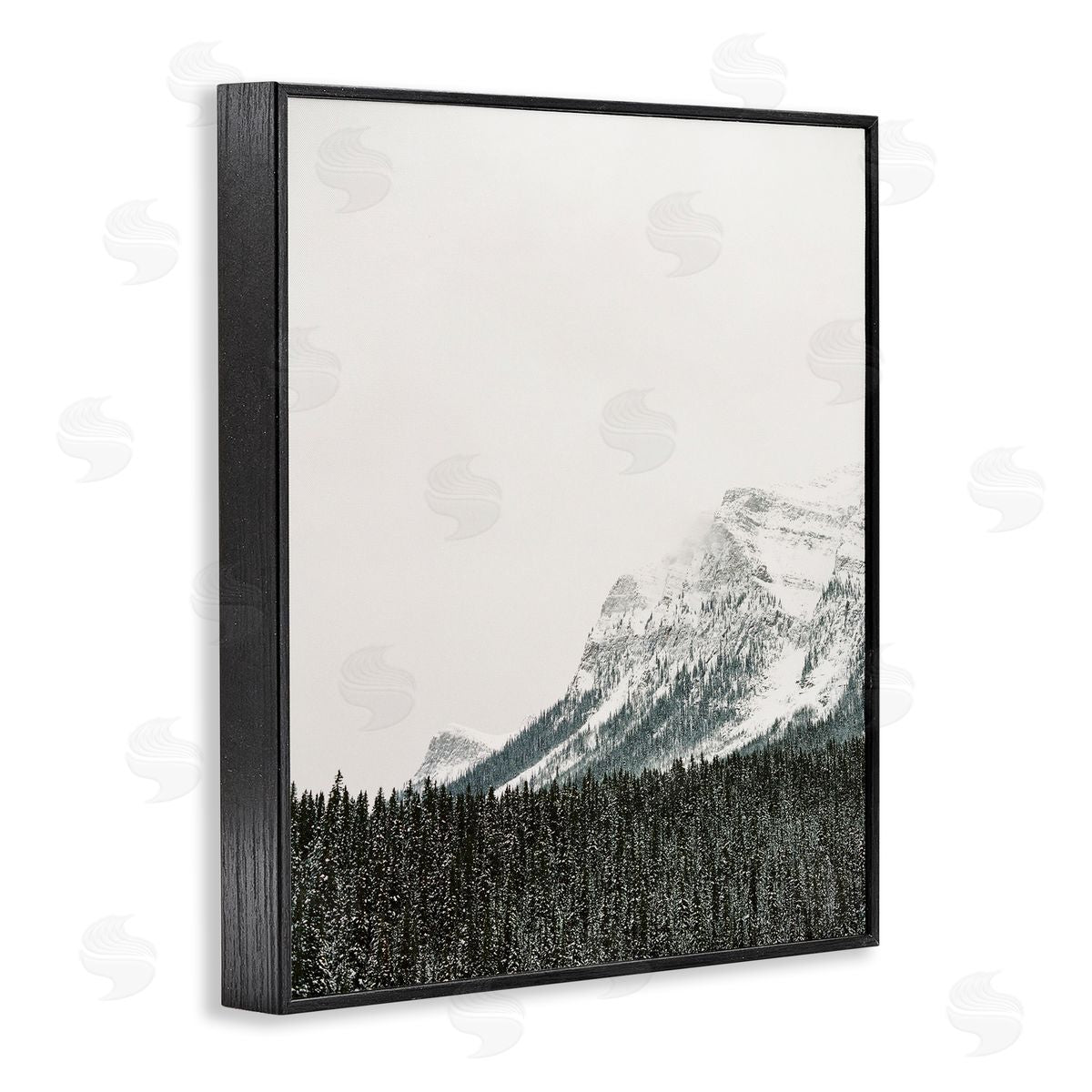 Distant Snowy Peaks Black Frame Print Wall Art, Home Decor by Justine Milton