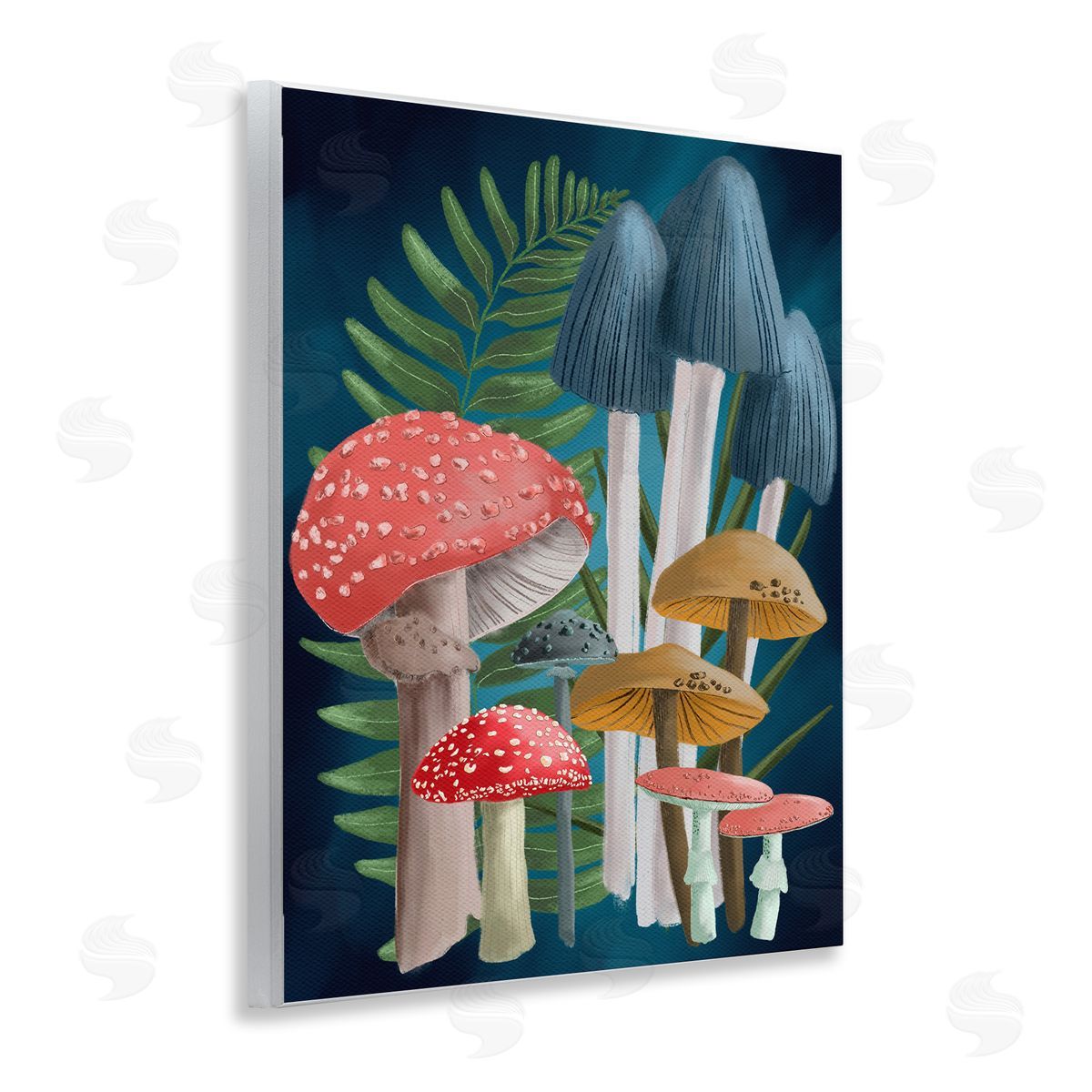 Forest Fern and Mushrooms Wood Plaque Wall Art, Home Decor by Regina Moore